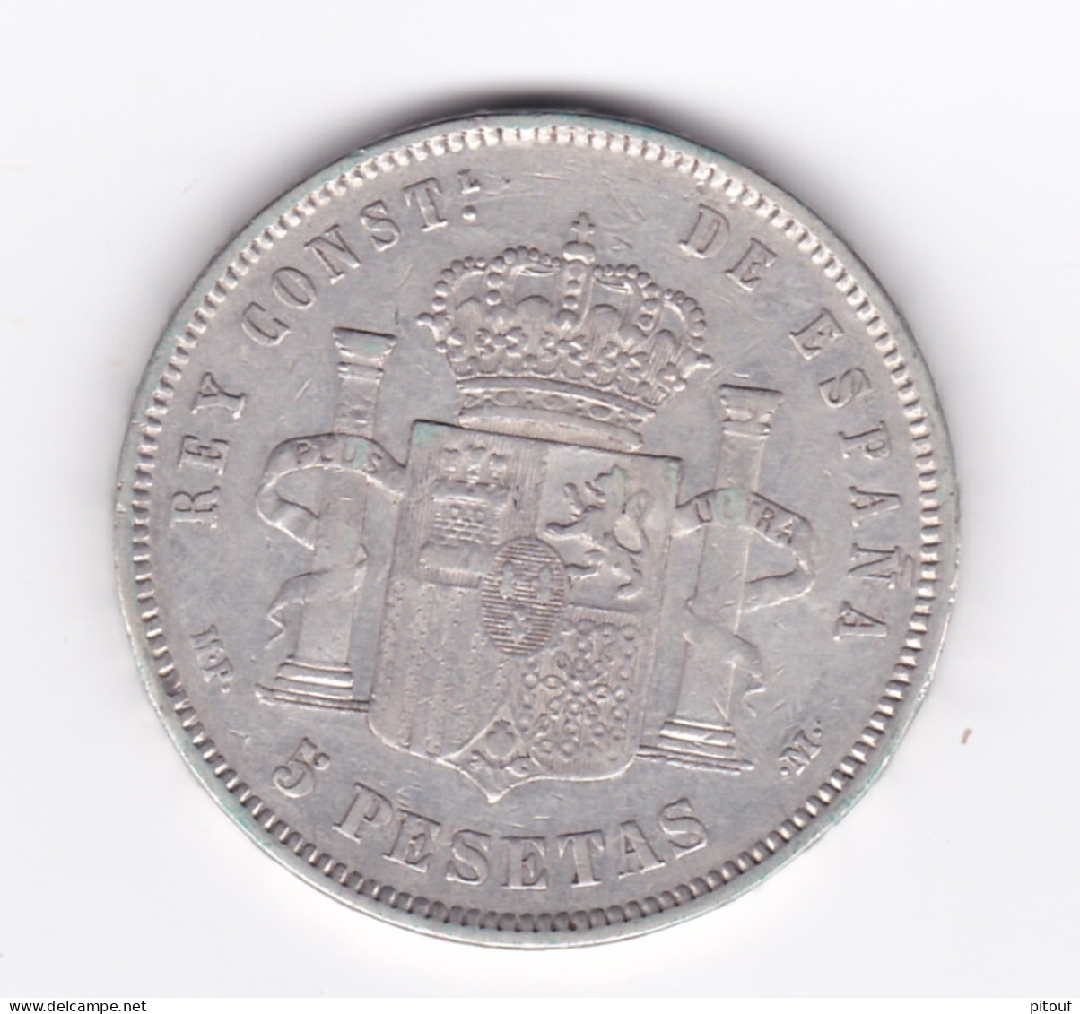 Très Belle 5 Pesetas 1889 (89) MPM  TTB+ - Verzamelingen