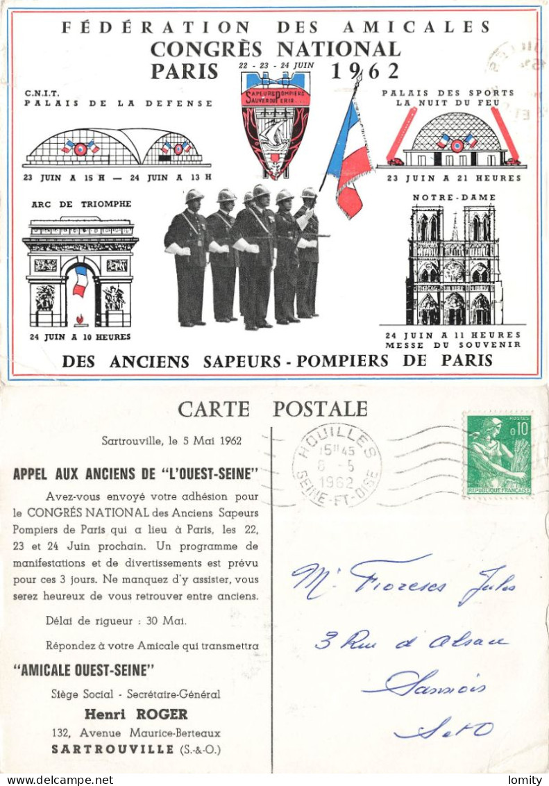 Sapeurs Pompiers Fédération Des Amicales Congrès National Paris 1926 Sapeur Pompier Amicale Ouest Seine Sartrouville - Sapeurs-Pompiers