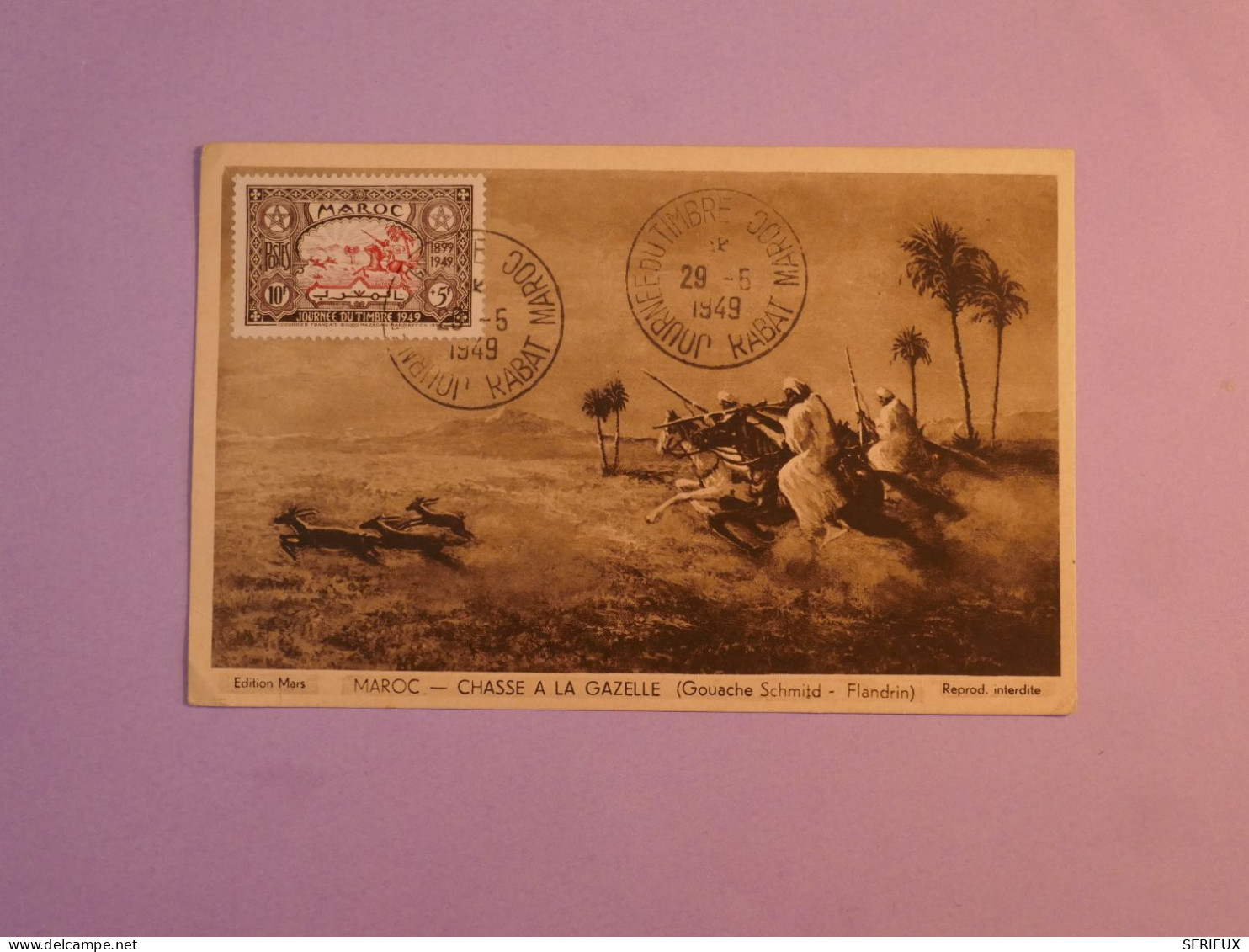 BW6   MAROC  BELLE CARTE MAXI  1949+ RABAH  CHELLAH A ROUEN  FRANCE +AFF. INTERESSANT+ ++ - Lettres & Documents