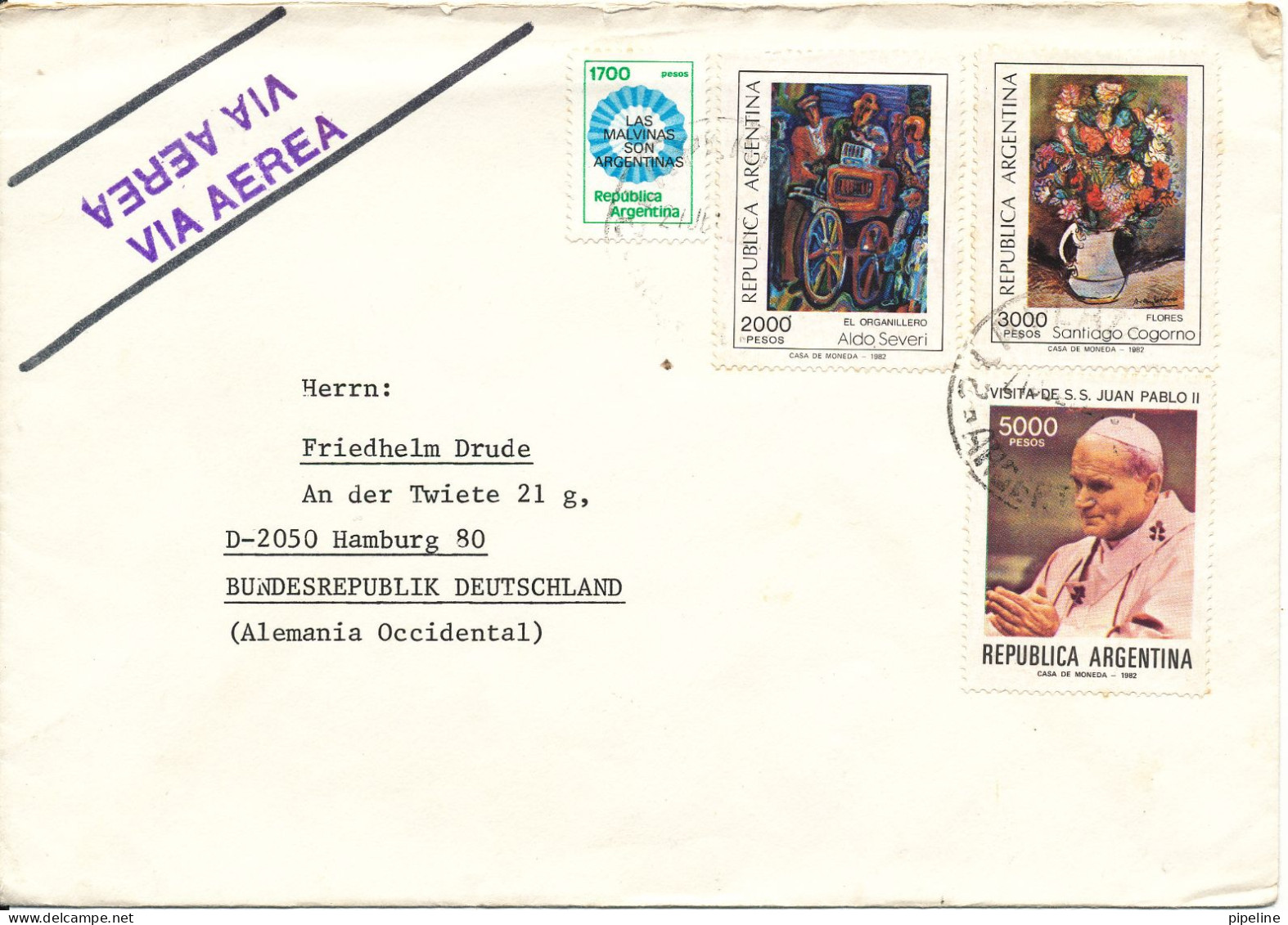 Argentina Cover Sent To Germany 1982 With Topic Stamps - Brieven En Documenten