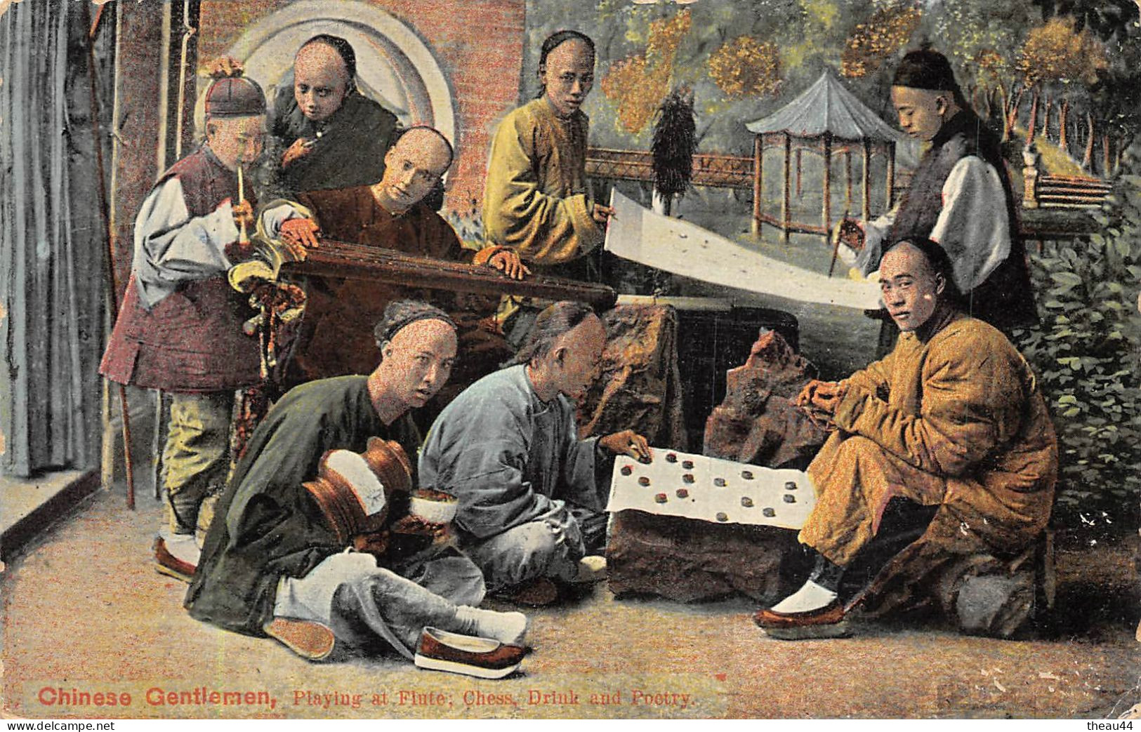 ¤¤   -    CHINE    -    Chinese Gentleman    -   Playing At Flute, Cheas, Drink And Pootry   -   ¤¤ - China