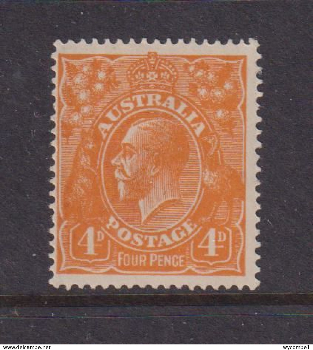 AUSTRALIA - 1914-24 George V 4d Inverted Watermark Crown Over A  Hinged Mint - Mint Stamps