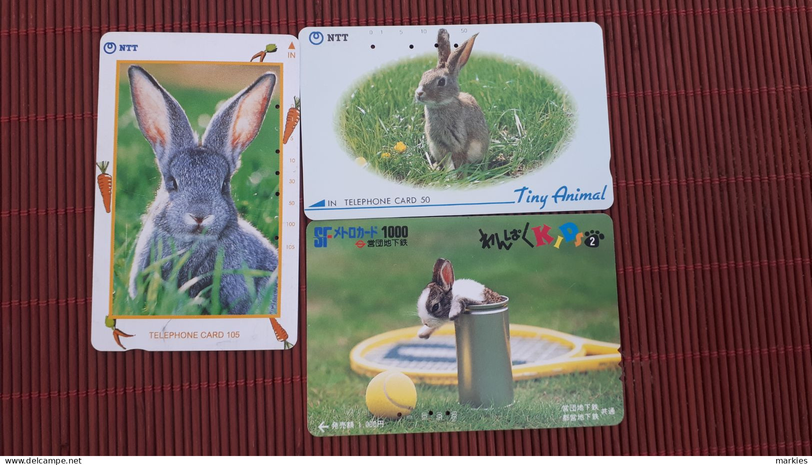 Rabits  2 Phonecards + Metrocard  Used Rare - Conejos