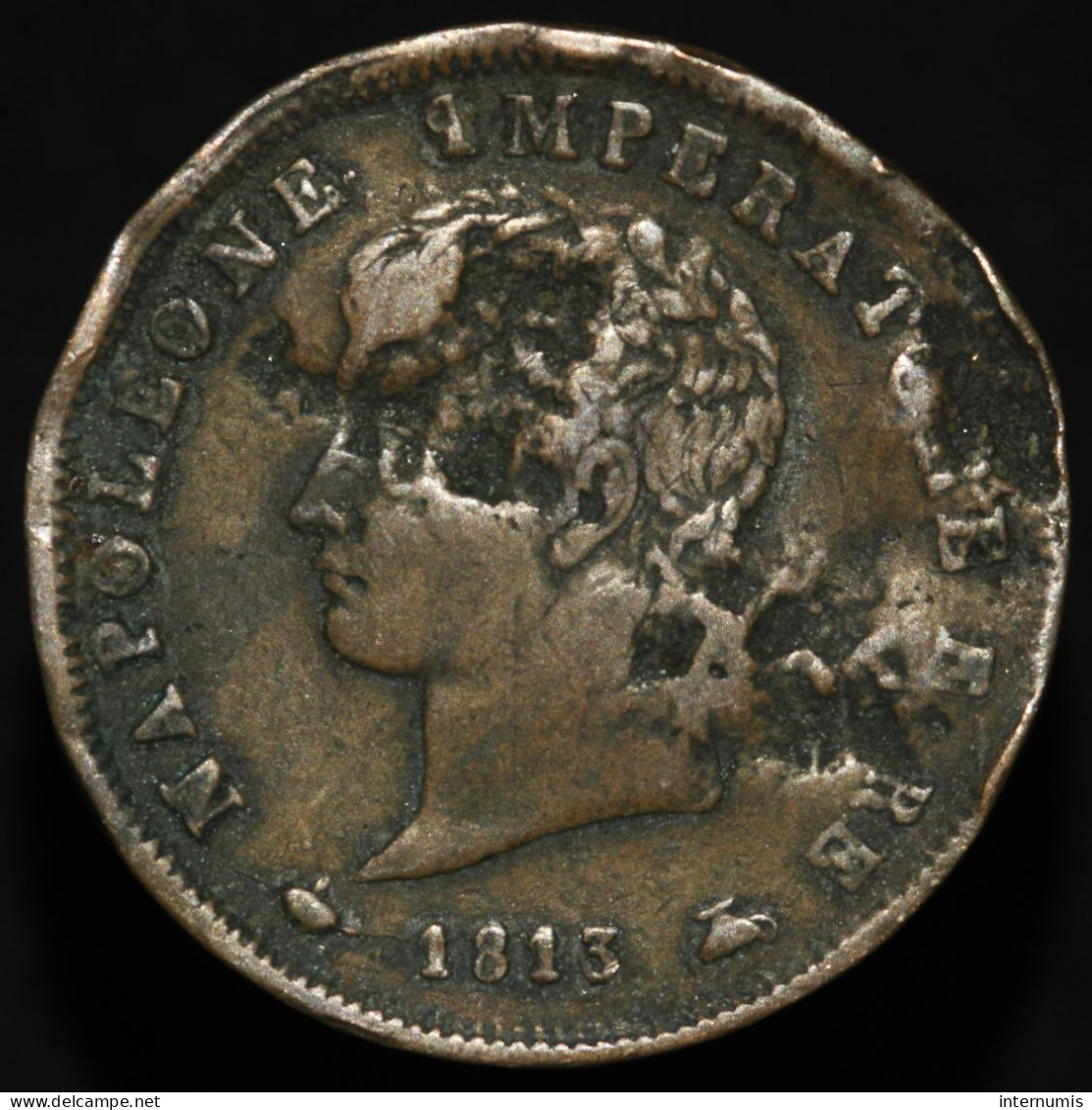 Italie / Italy, Napoleon, 1 Soldo, 1813, M - Milan - Lombardije-Venetië