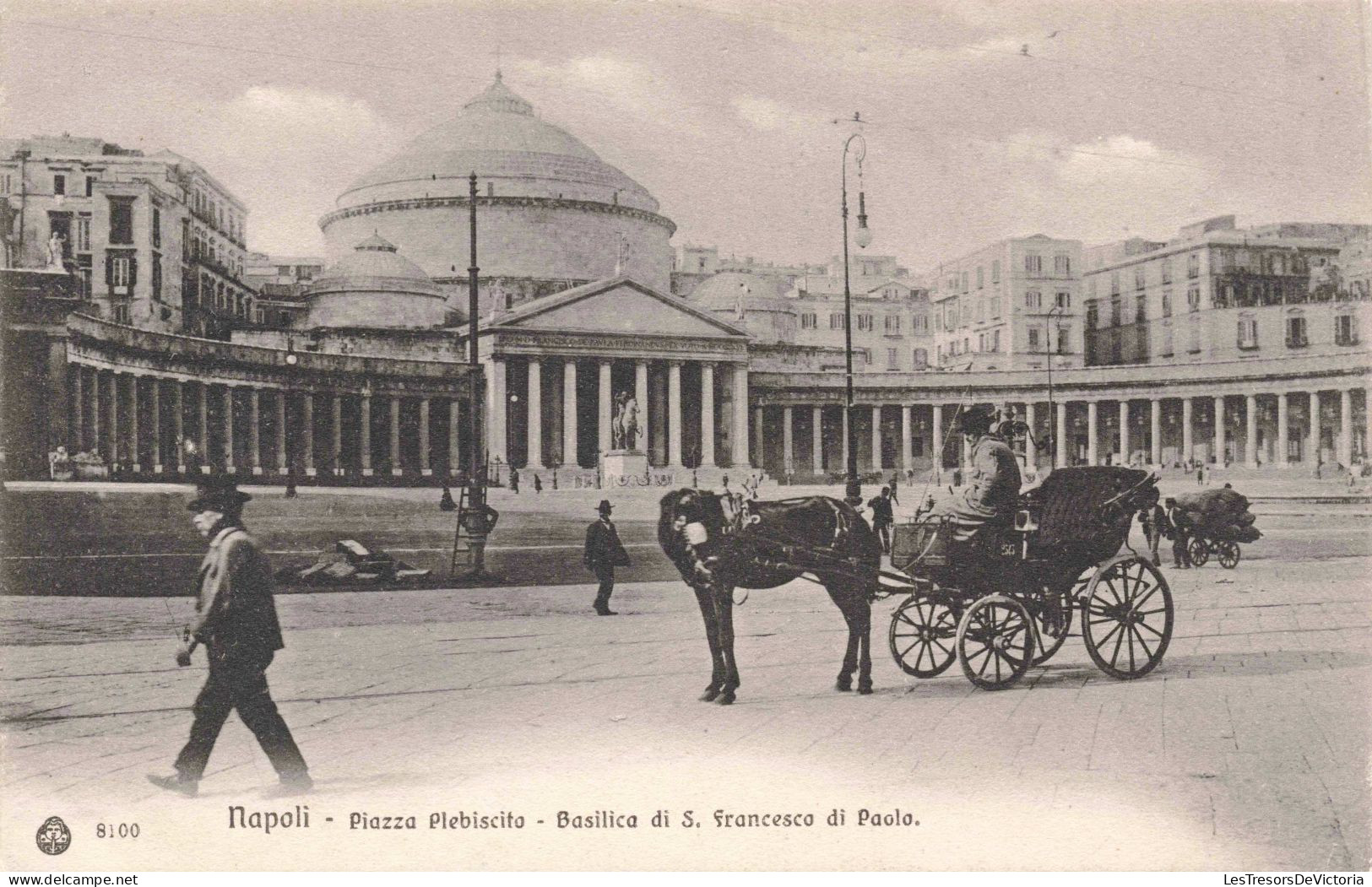 ITALIE - Napoli - Piazza Plebiscito - Basilica Di S. Francesco Di Paolo - Voiture - Animé - Carte Postale Ancienne - Napoli (Naples)