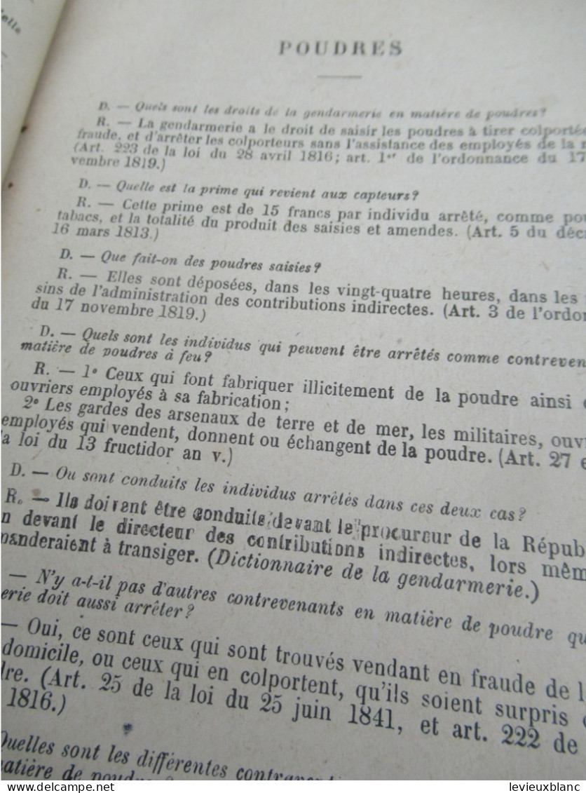 Manuel /Gendarmerie/ Sur Les Lois, Les Règlements  Accessoires/Chef De Brigades & Gendarmes/Vers 1915     LIV211 - Politie & Rijkswacht