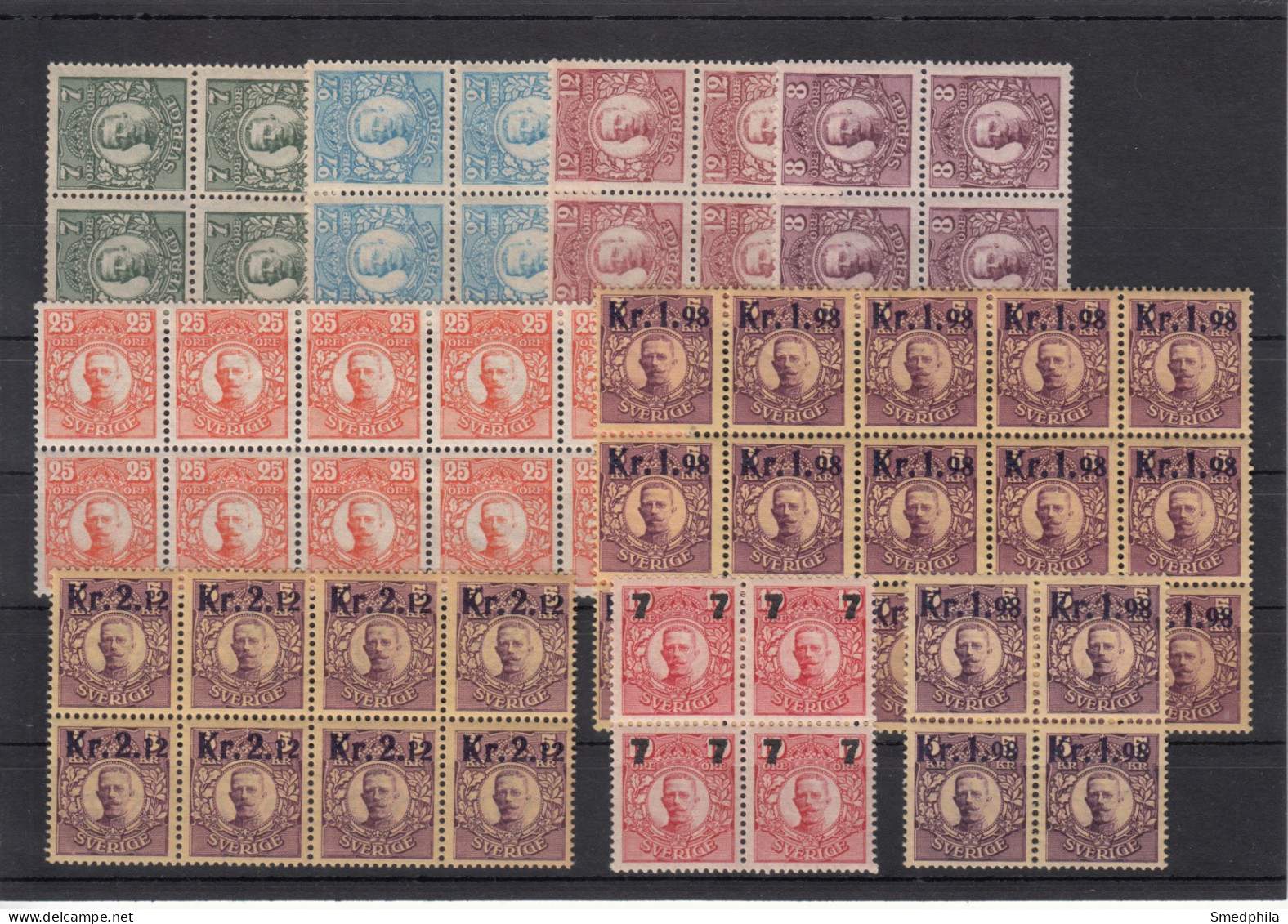 Sweden 1911-1918 - King Gustav V Stamps MNH ** - Ongebruikt