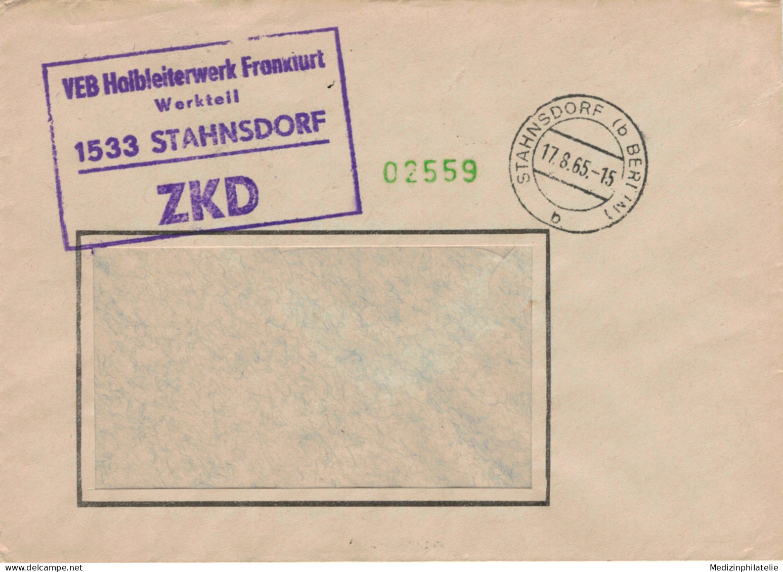 DDR ZKD - 1965 FK VEB Halbleiterwerk Frankfurt Werkteil 1533 Stahnsdorf Bei Berlin - Usines & Industries