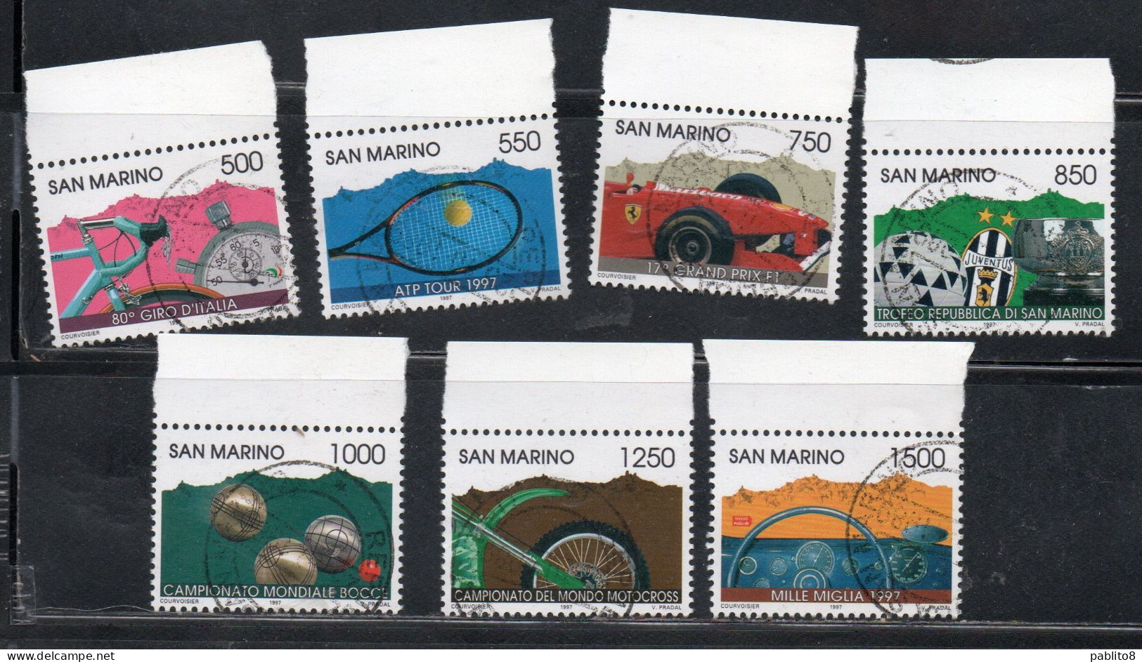 REPUBBLICA DI SAN MARINO 1997 AVVENIMENTI SPORTIVI SPORT EVENTS SERIE COMPLETA COMPLETE SET USATA USED OBLITERE' - Usati