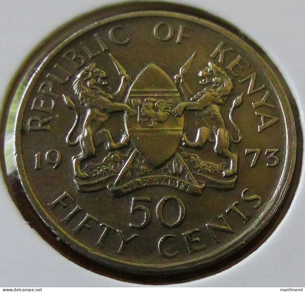 Kenya - 1973 - KM 13 -  50 Cents - VF - Look Scans - Kenia