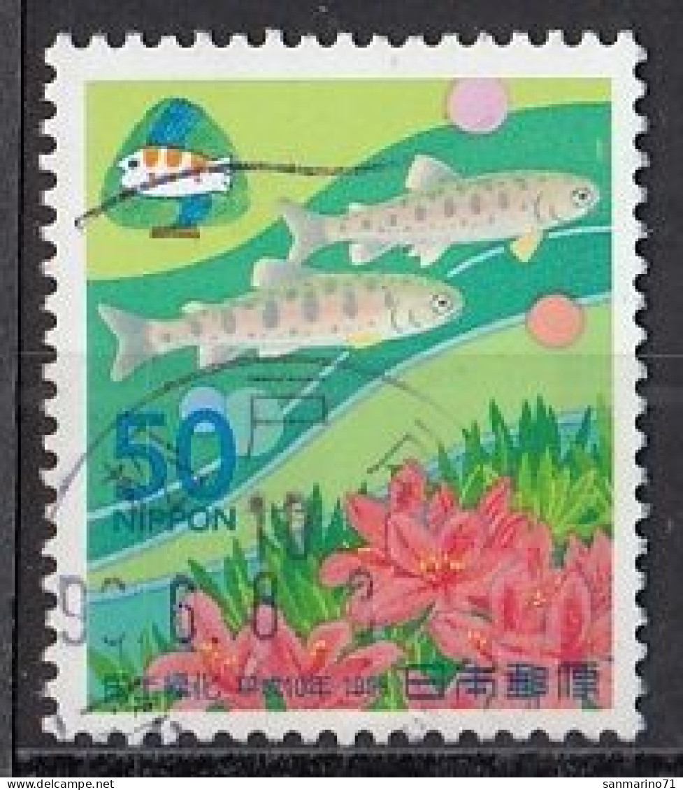 JAPAN 2556,used,fishes - Usados