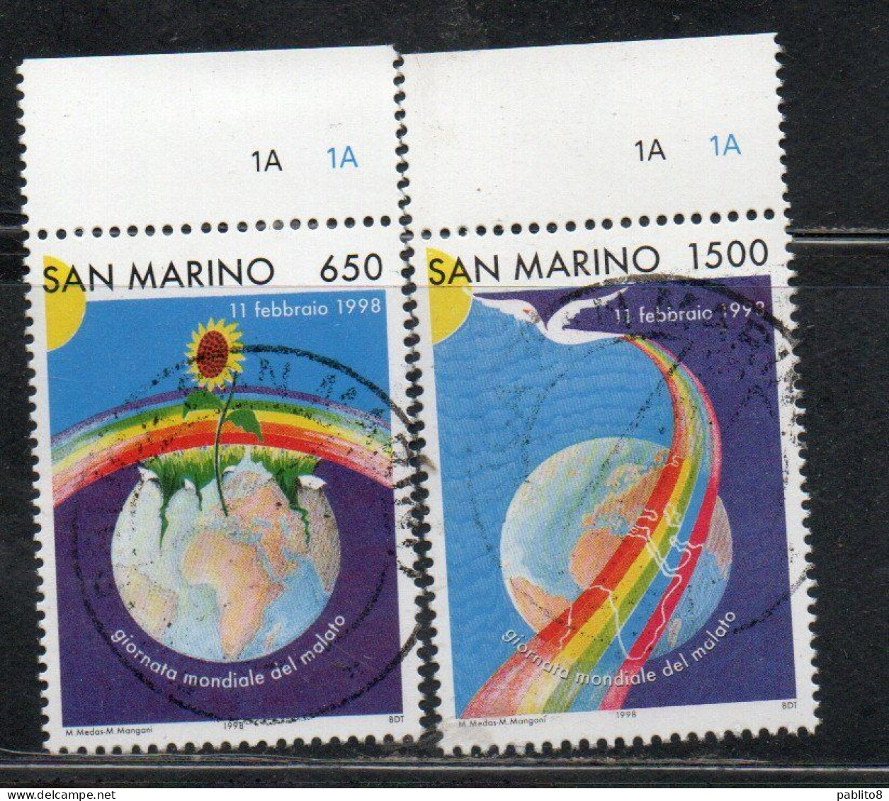 REPUBBLICA DI SAN MARINO 1998 GIORNATA DEL MALATO SICK DAY SERIE COMPLETA COMPLETE SET USATA USED OBLITERE' - Used Stamps