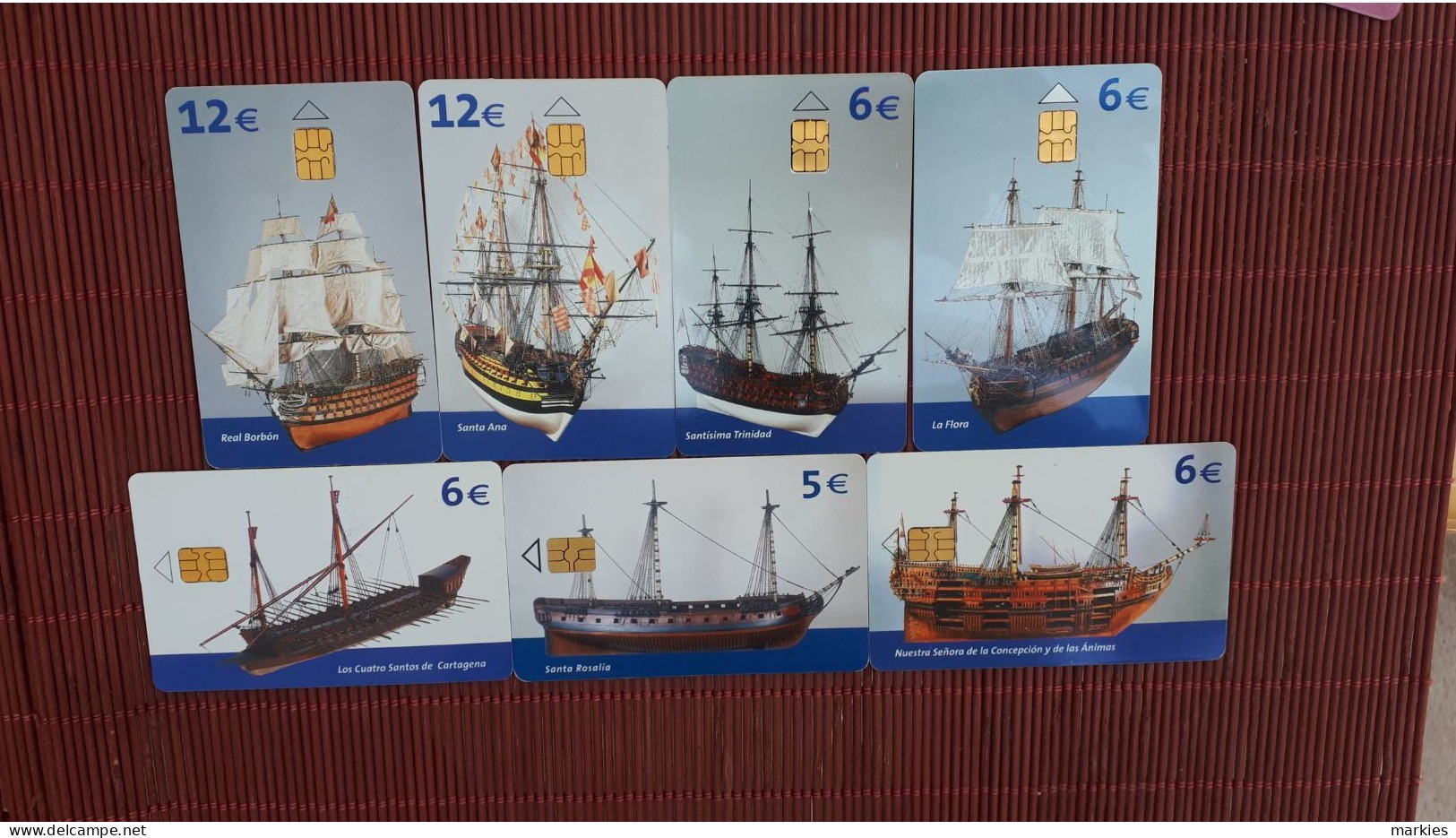 Boats  7Phonecards Boats Spain  Used  Rare - Barcos