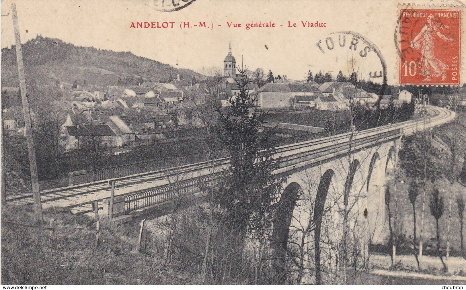 52. ANDELOT. CPA.  LE VIADUC  . ANNÉE 1915 + TEXTE - Andelot Blancheville