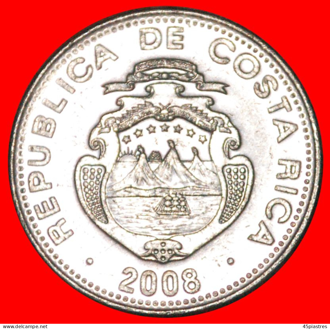 * CHILE (2005-2016): COSTA RICA  5 COLONES 2008 MINT LUSTRE! ·  LOW START · NO RESERVE! - Costa Rica