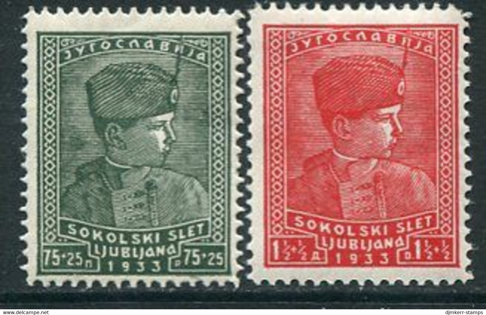 YUGOSLAVIA 1933 Ljubljana Sokol Games  MNH / **.  Michel 255-56 - Unused Stamps