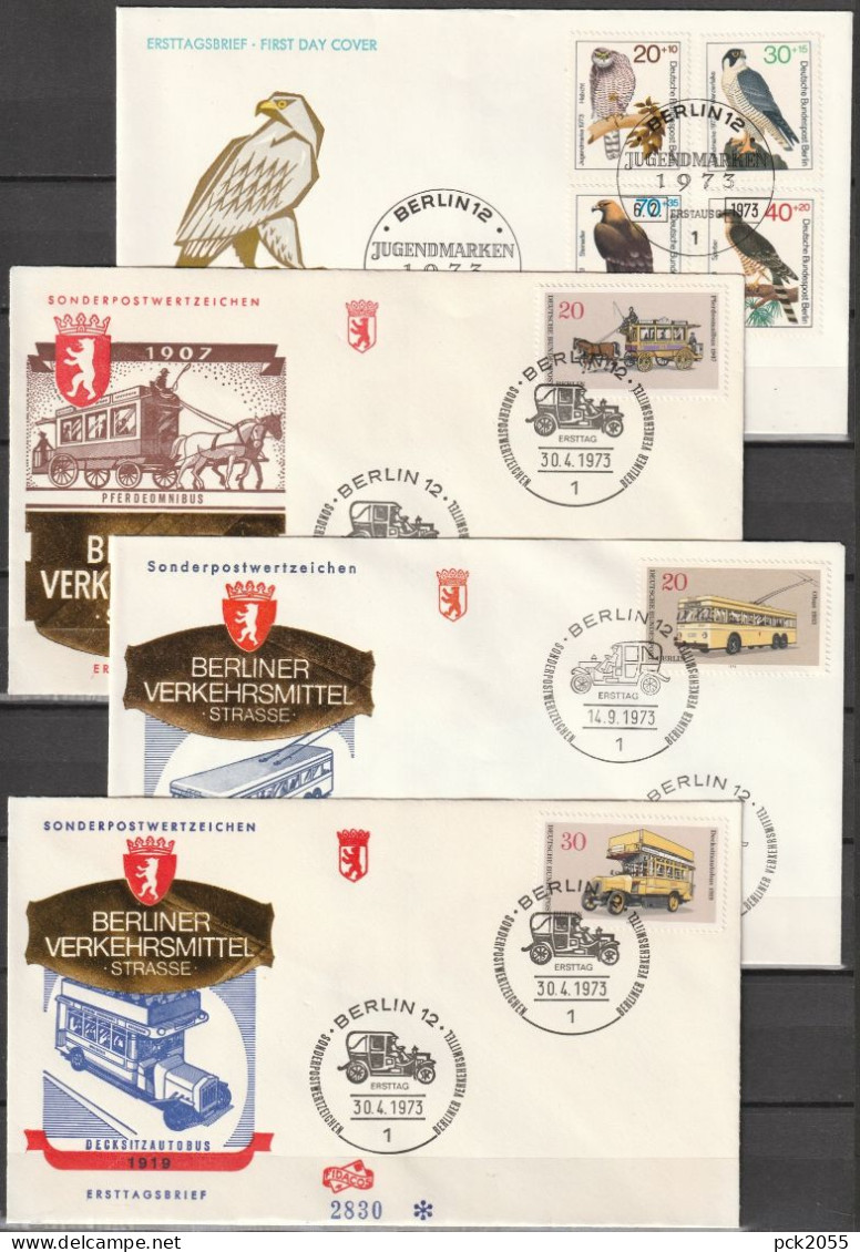 Berlin FDC Jahrgang 1973 Mi-Nr. 442 - 463 Komplett 12 Schmuck-FDC  Lesen ( K 42 )  Günstige Versandkosten - 1971-1980