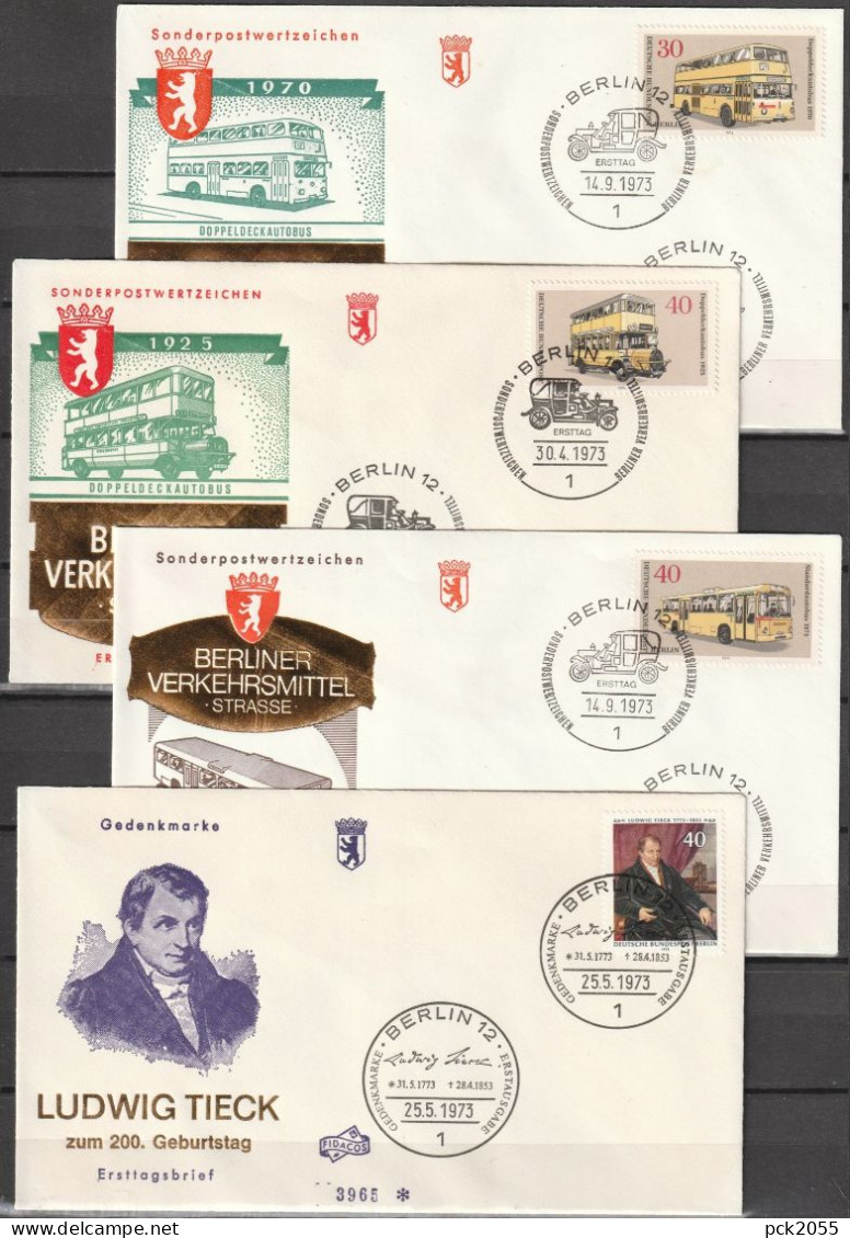 Berlin FDC Jahrgang 1973 Mi-Nr. 442 - 463 Komplett 12 Schmuck-FDC  Lesen ( K 42 )  Günstige Versandkosten - 1971-1980