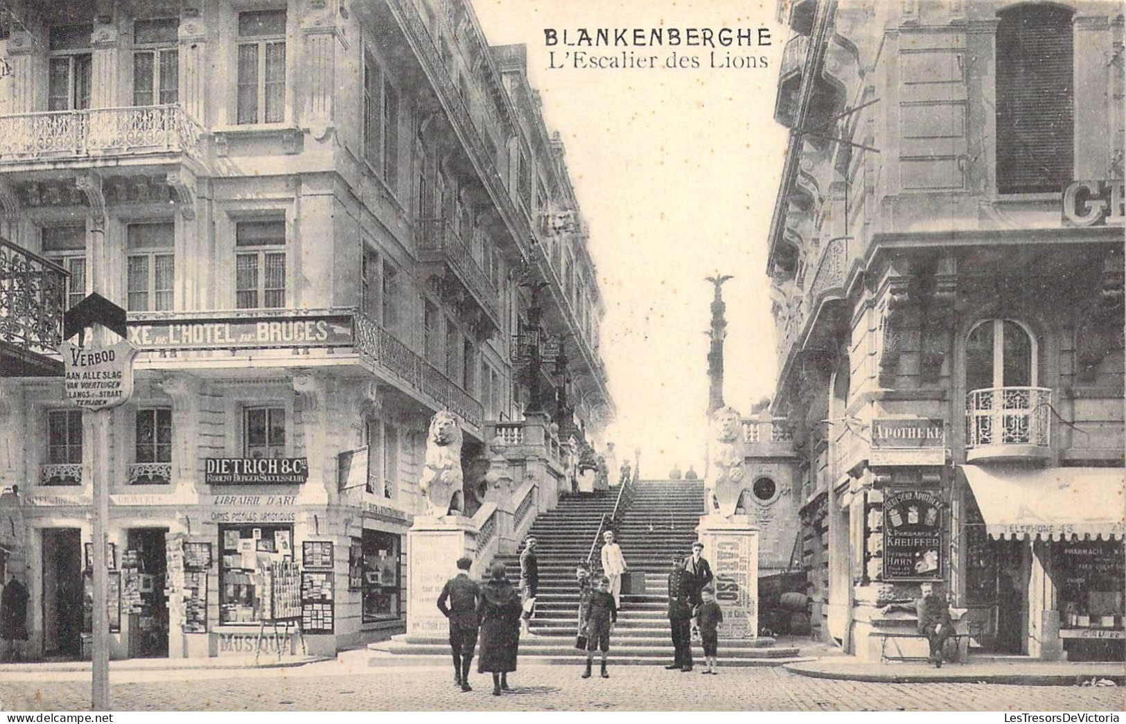 BELGIQUE - BLANKENBERGHE - L'Escalier Des Lions - Carte Postale Ancienne - Blankenberge