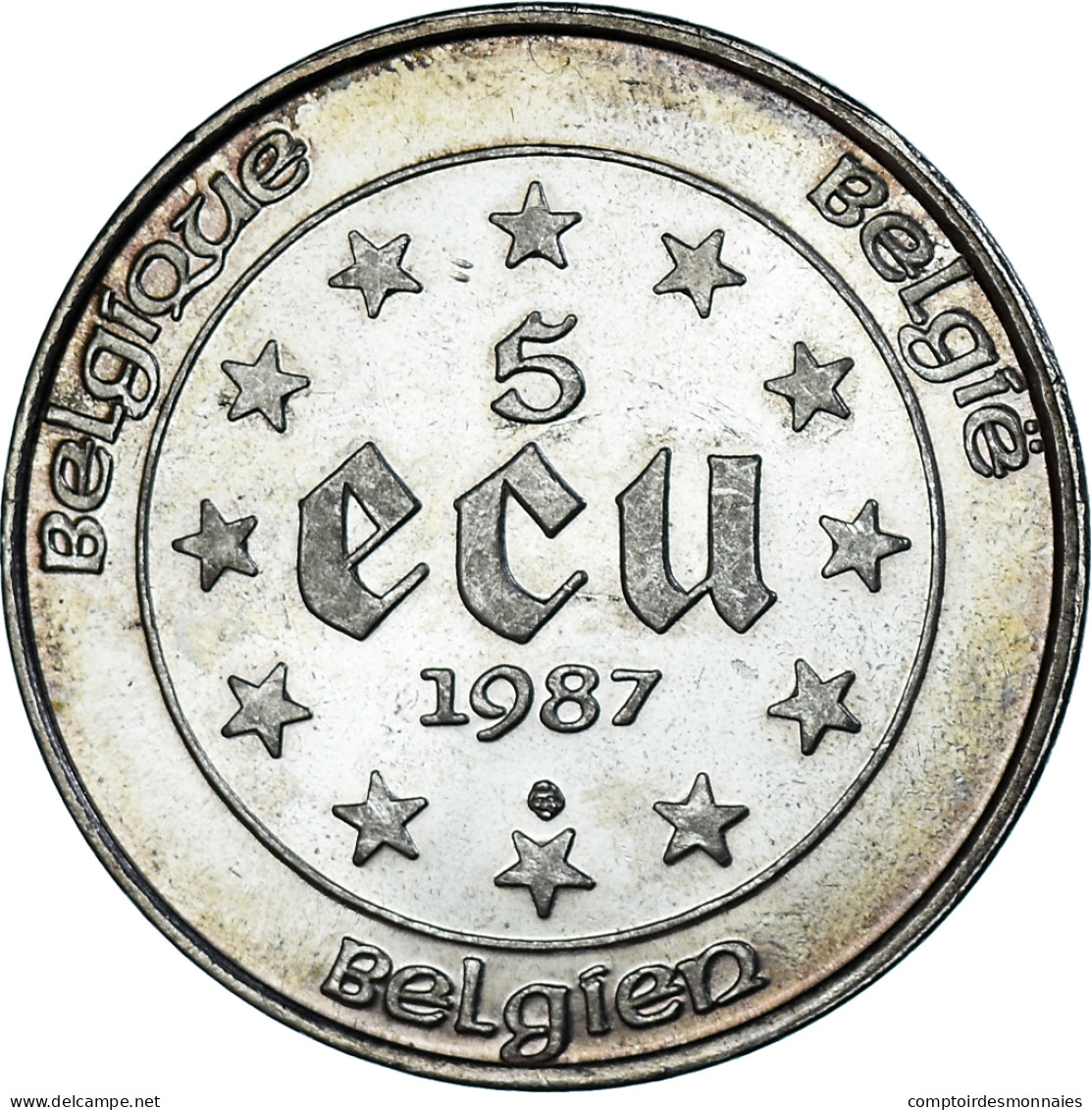 Monnaie, Belgique, Charles Quint, 5 Ecu, 1987, Bruxelles, SUP, Argent, KM:166 - Ecu