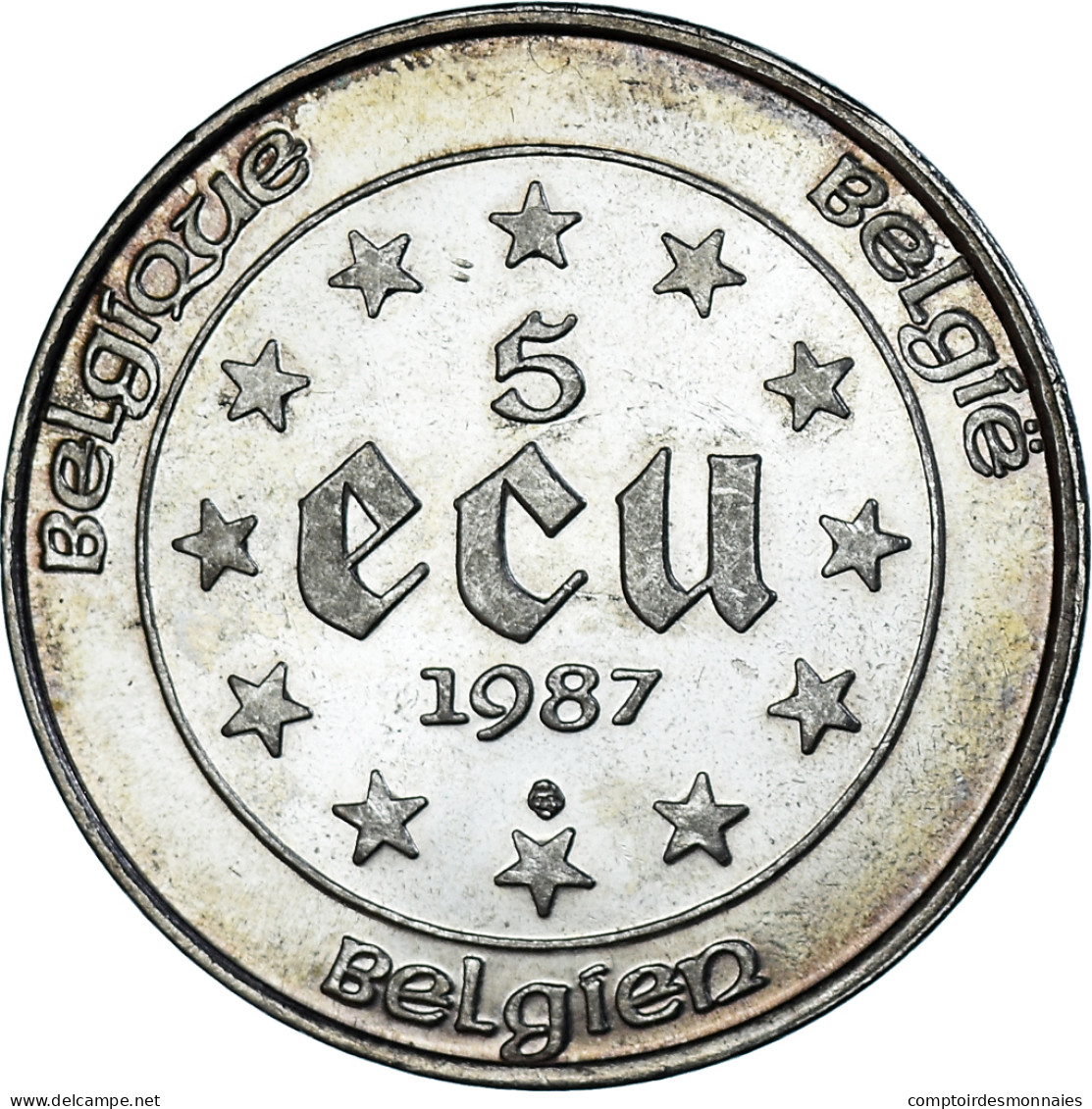 Monnaie, Belgique, Charles Quint, 5 Ecu, 1987, Bruxelles, SUP, Argent, KM:166 - Ecus