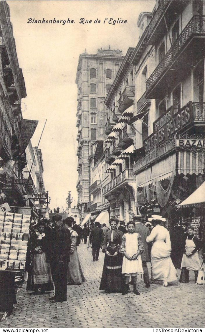 BELGIQUE - BLANKENBERGHE - Rue De L'église - Carte Postale Ancienne - Blankenberge