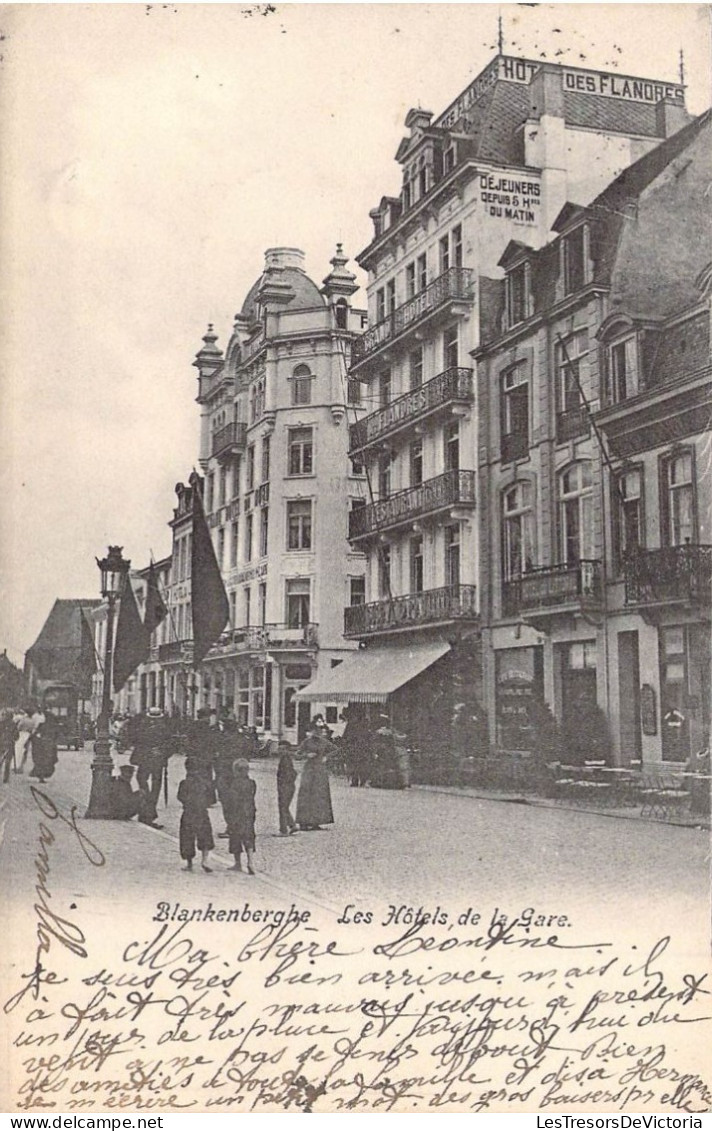 BELGIQUE - BLANKENBERGHE - Les Hôtels De La Gare - Carte Postale Ancienne - Blankenberge