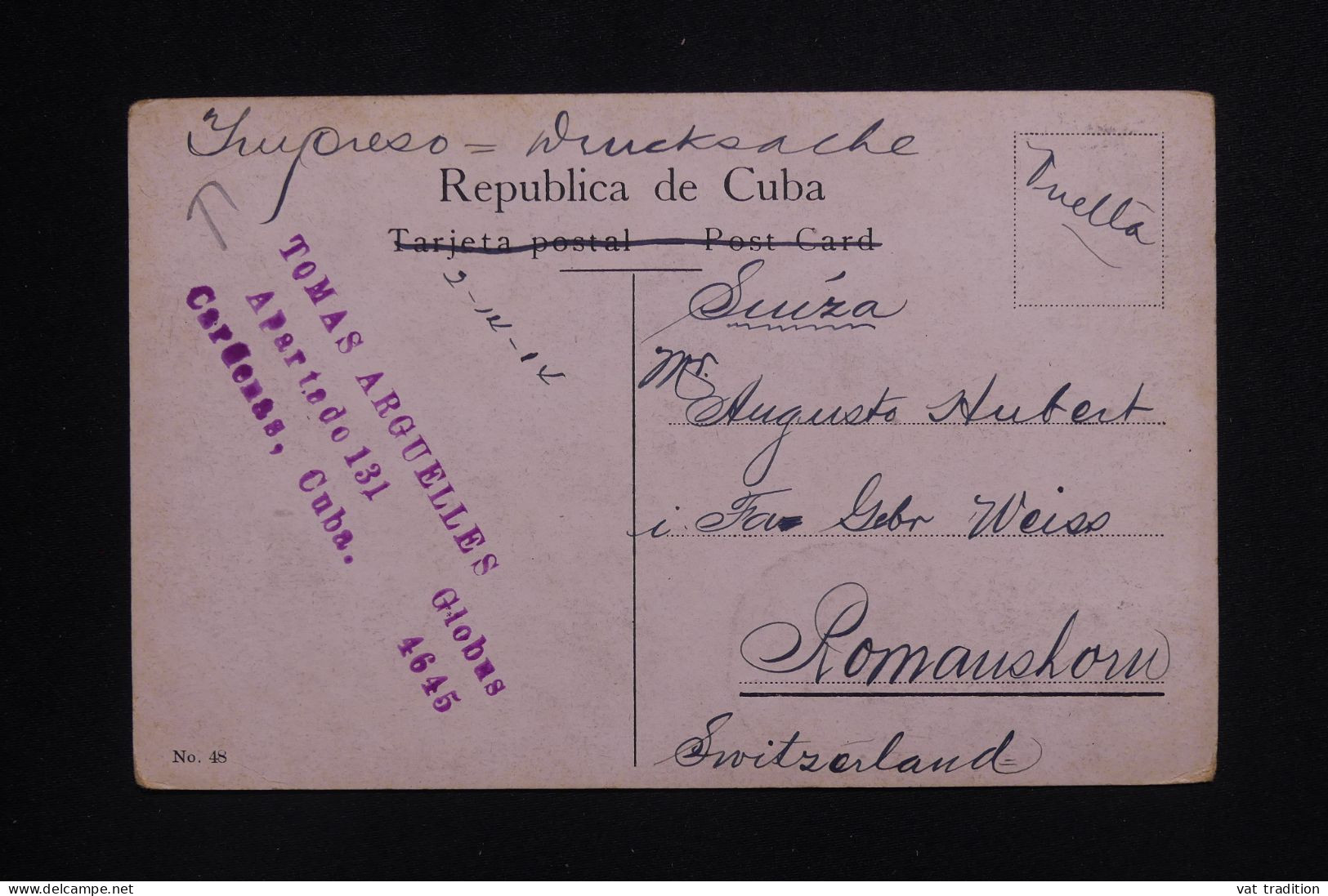 CUBA - Carte Postale De Camagüey Pour La Suisse En 1914 - L 145014 - Covers & Documents