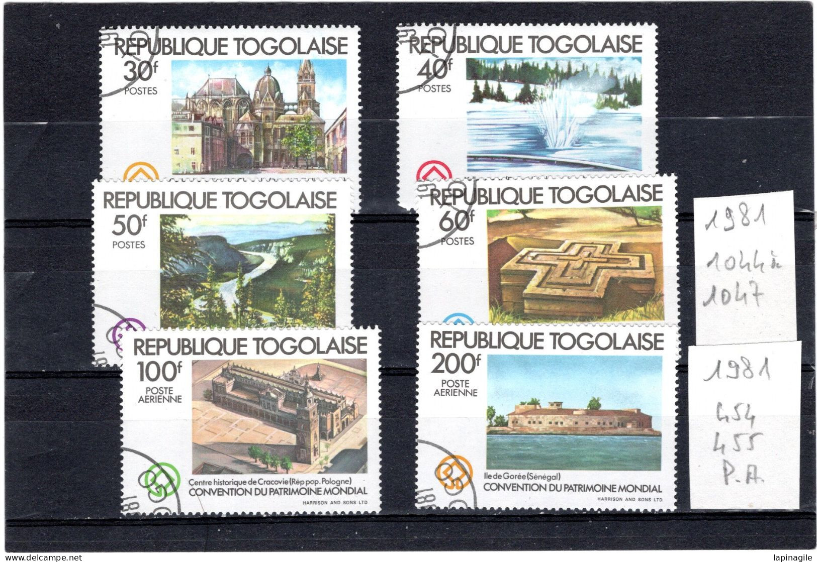 TOGO 1981 YT N° 1044 à 1047+PA 454-455 Obl. - Togo (1960-...)