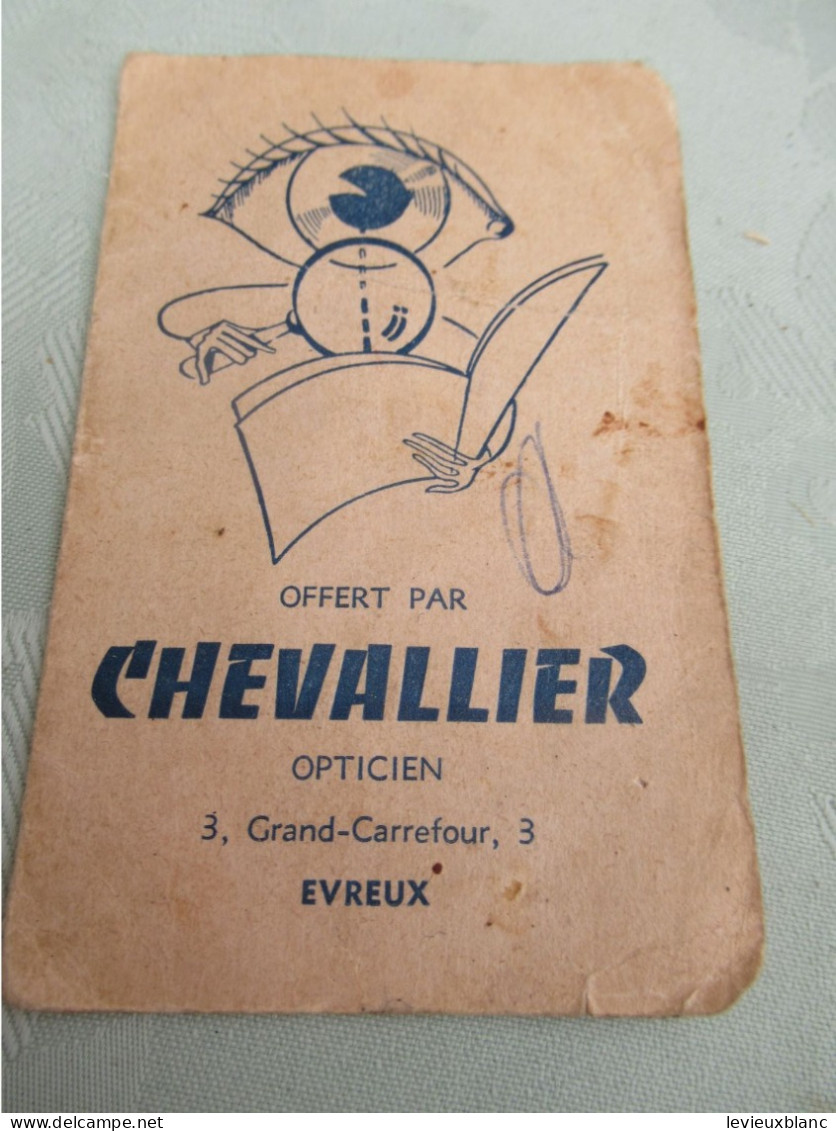 Nouvelles Immatriculations Des Voitures Françaises/Offert Par CHEVALLIER Opticien EVREUX/Vers 1945-1955       VPN394 - Voitures