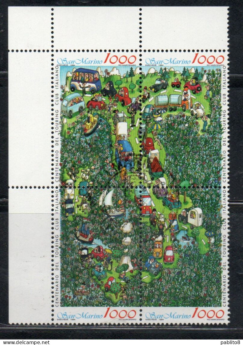 REPUBBLICA DI SAN MARINO 1994 TOURING CLUB ITALIANO TCI SERIE COMPLETA BLOCCO SERIE BLOCK SET USATO USED OBLITERE' - Used Stamps