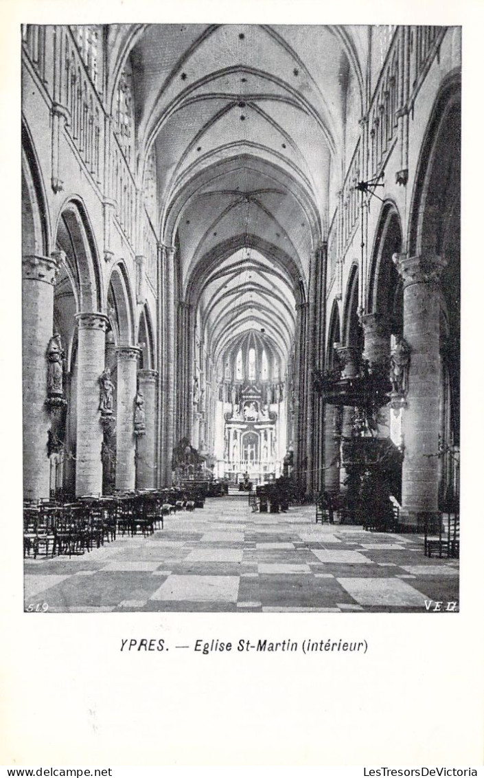 BELGIQUE - YPRES - Eglise St Martin Intérieur -  Carte Postale Ancienne - Ieper