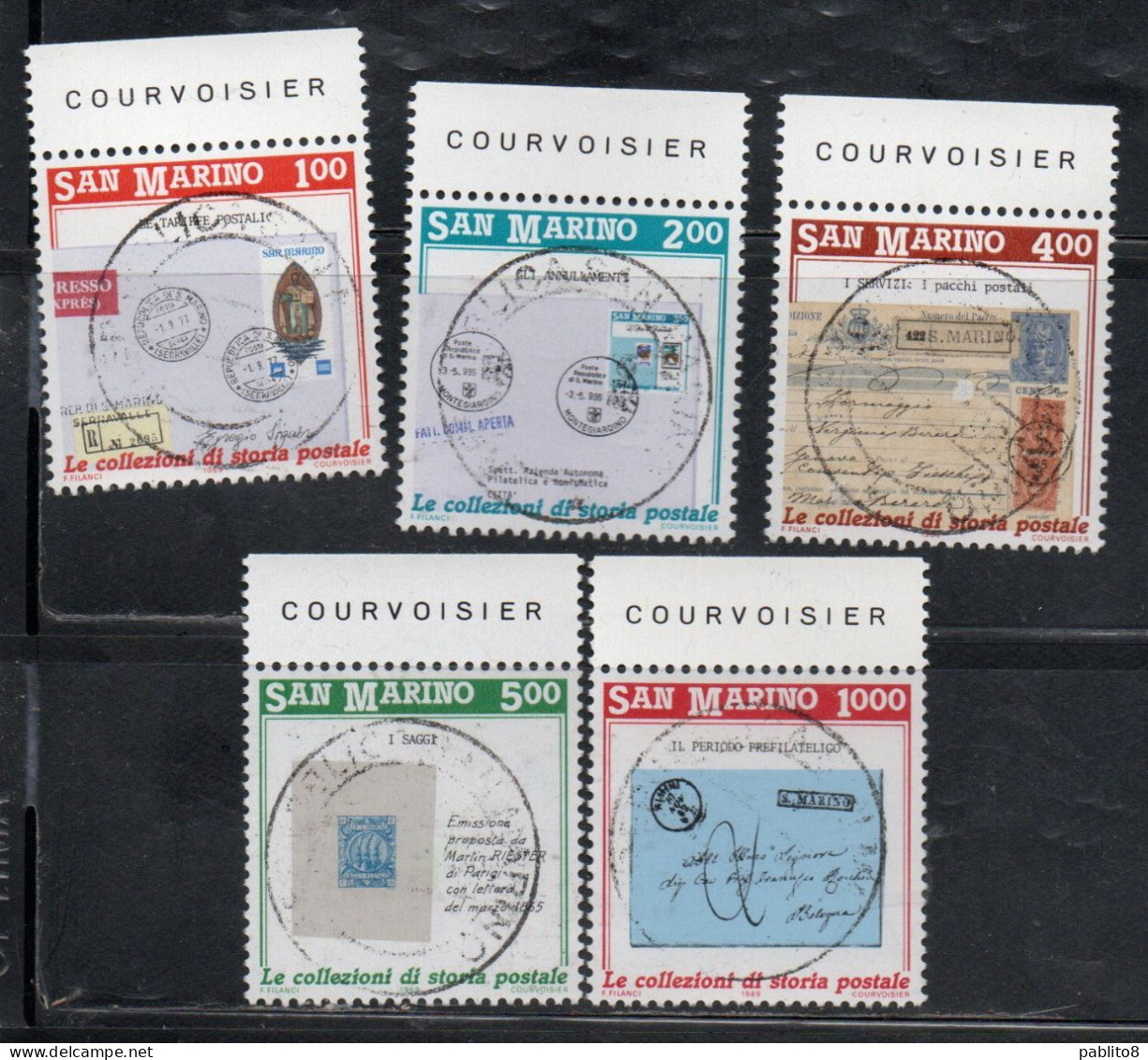 REPUBBLICA DI SAN MARINO 1989 INVITO ALLA FILATELIA SERIE COMPLETA COMPLETE SET USATA USED OBLITERE' - Used Stamps