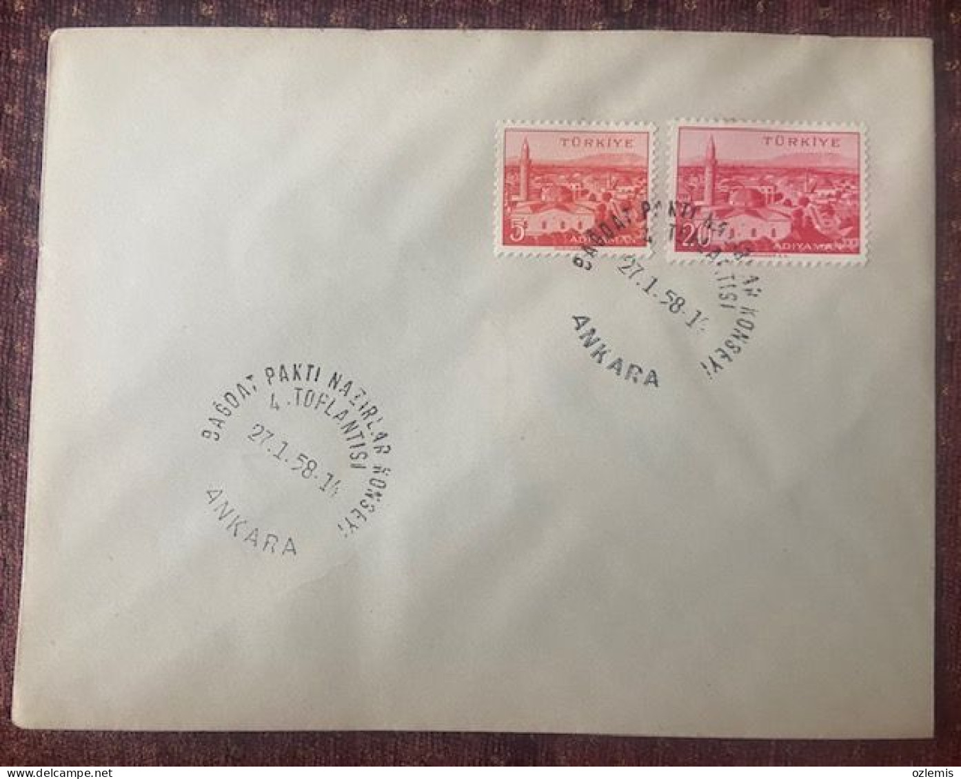 TURKEY,TURKEI,TURQUIE ,ADIYAMAN ,STAMP,THE 4TH MEETING OF THE BAGDAT PACT ,1958 ,COVER - Covers & Documents
