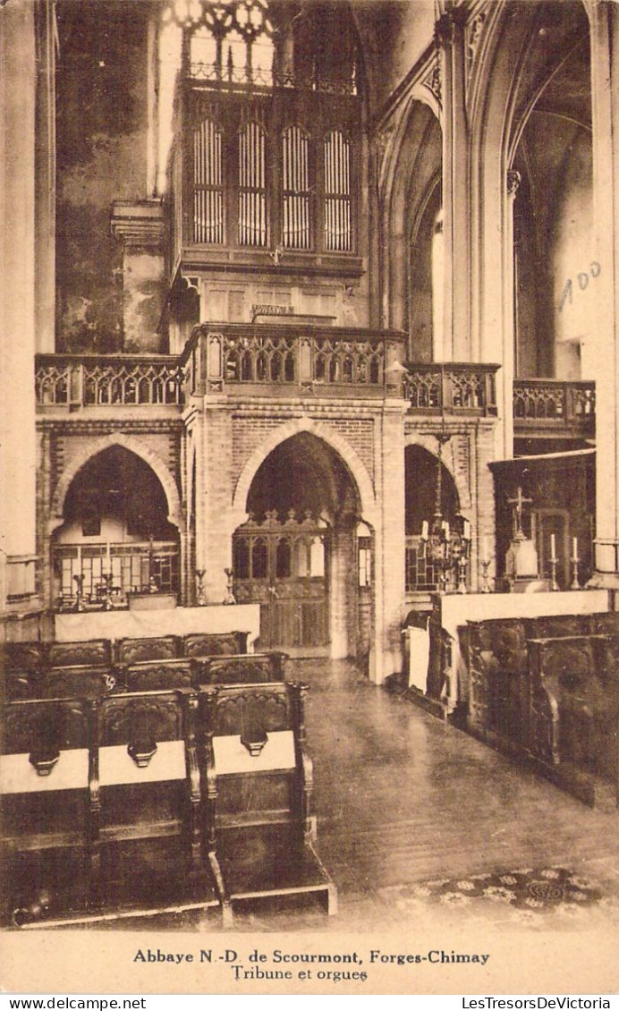 BELGIQUE - CHIMAY - Abbaye ND De Scourmont - Tribune Et Orgues -  Carte Postale Ancienne - Chimay