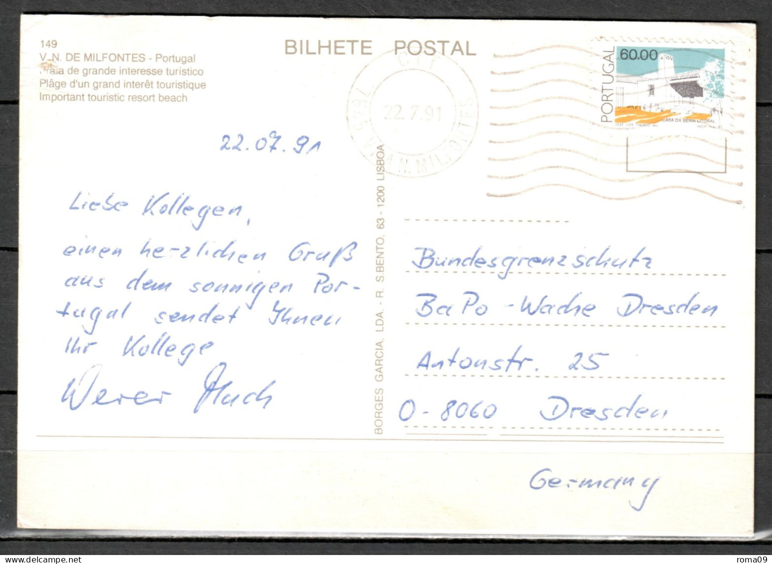 MiNr. 1715, Freimarken: Traditionelle Architektur, Auf Postkarte Nach Deutschland; B-2129 - Covers & Documents