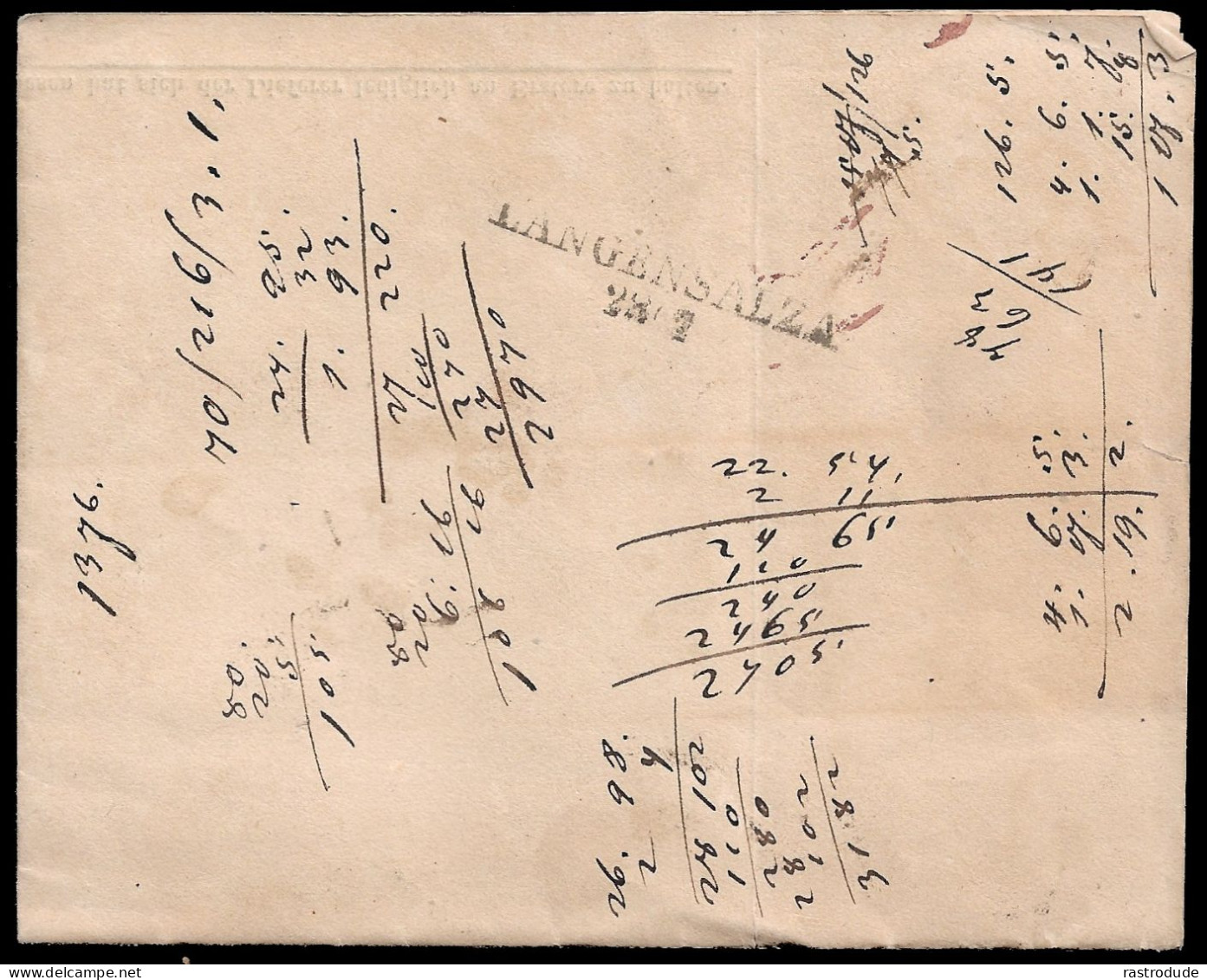 1836 (17 FEBR.) T&T FRANKFURT  N. LANGENSALZA- NACHNAHME-BRIEF - NACH ABGANG DER POST - SELTEN - Other & Unclassified