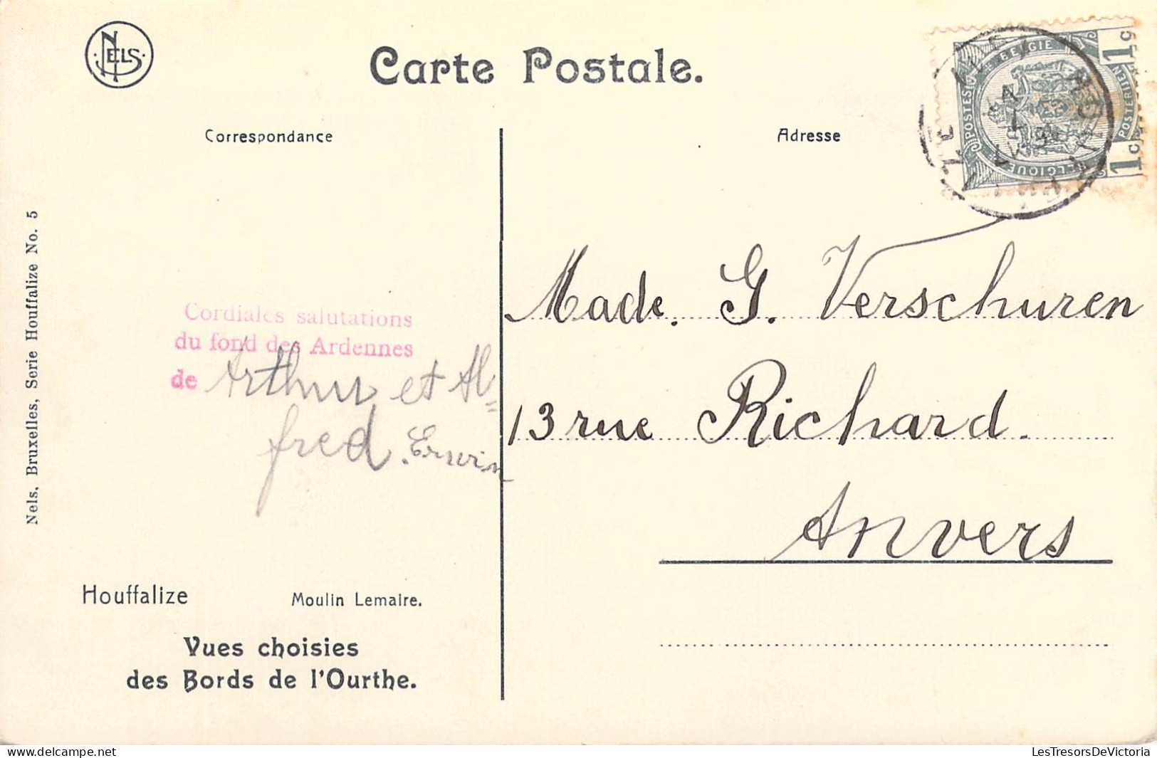 [-50%] BELGIQUE - HOUFFALIZE - Moulin Lemaire - Vues Choisies Des Bords De L'Ourthe - Carte Postale Ancienne - Houffalize