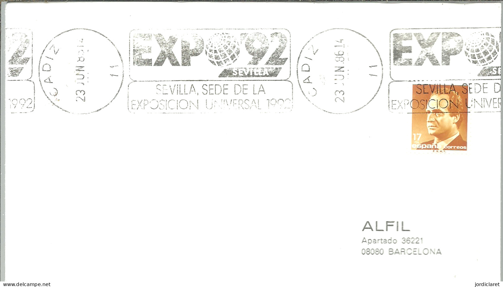 POSTMARKET ESPAÑA CADIZ - 1992 – Siviglia (Spagna)