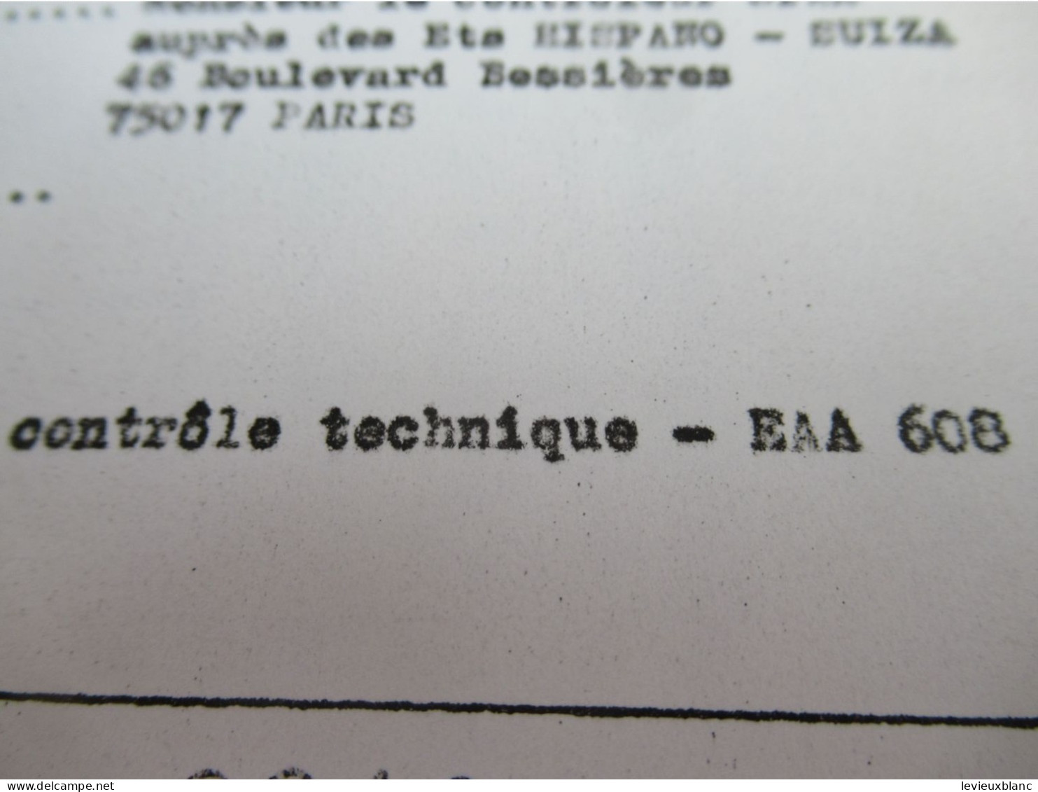 Fiche Matricule D'Equipement/Paquetage De Survie/Contrôleur SIAR/ Hispano-Suiza/Matériel Incomplet 1981       VPN395 - Other & Unclassified