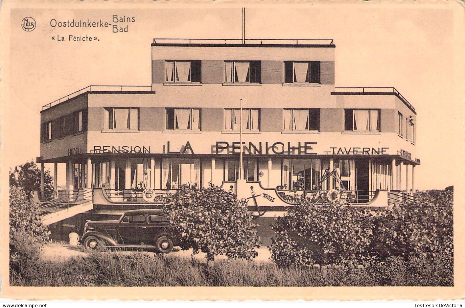 BELGIQUE - Oostduinkerke - La Péniche - Voiture -  Carte Postale Ancienne - Oostduinkerke