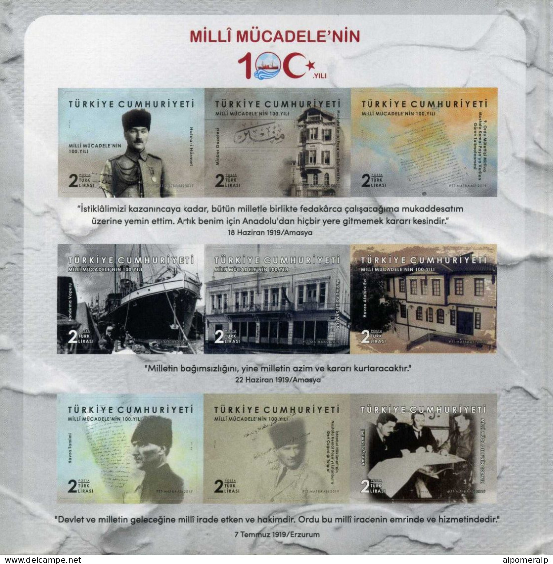 Türkiye 2019 Mi 4498-4521 MNH Booklet, Centenary Of National Struggle | The Booklet Includes 24 Adhesive Stamps - Carnets