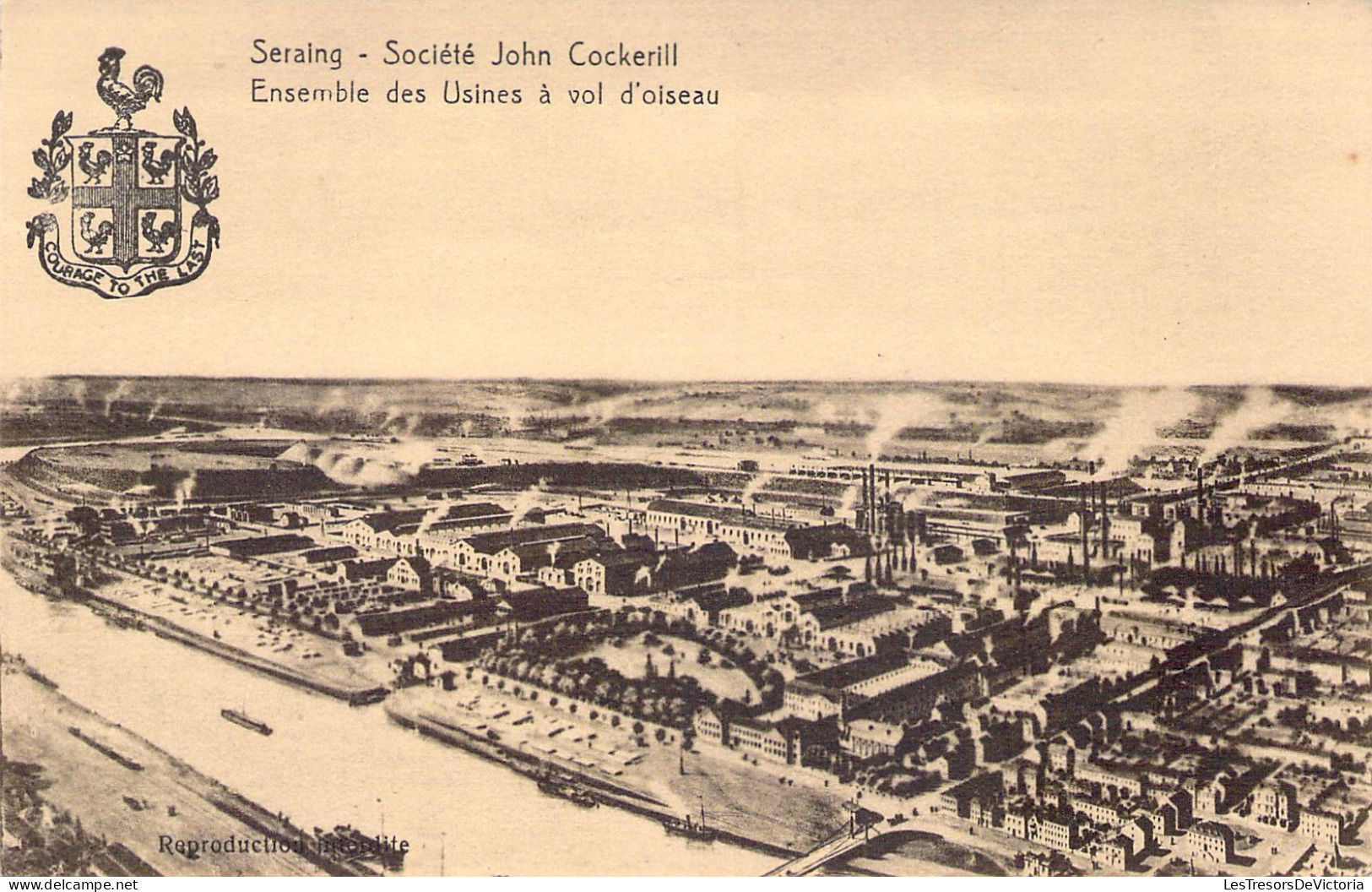 BELGIQUE - SERAING - Société John Cockerill - Ensemble Des Usines à Vol D'oiseau  -  Carte Postale Ancienne - Seraing