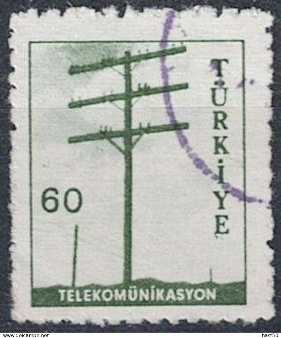Türkei Turkey Turquie - Telegraphenmasten (MiNr: 1704) 1960 - Gest Used Obl - Used Stamps