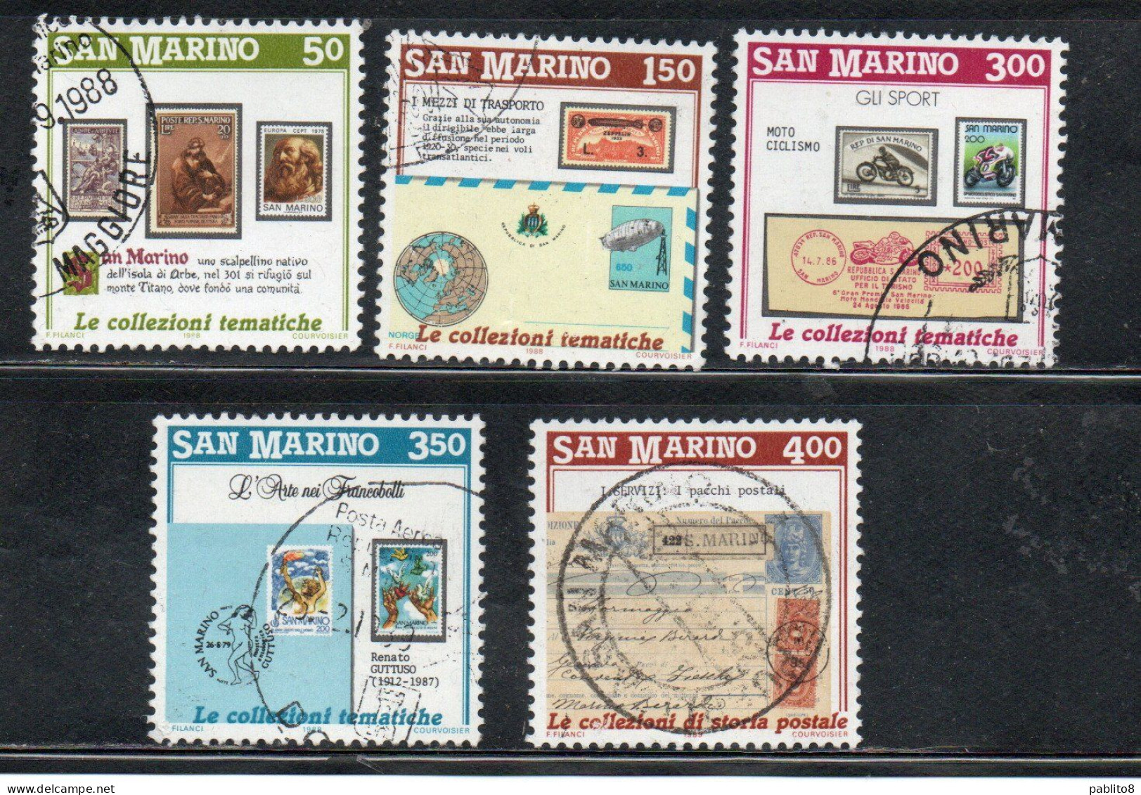 REPUBBLICA DI SAN MARINO 1988 INVITO ALLA FILATELIA SERIE COMPLETA COMPLETE SET USATA USED OBLITERE' - Used Stamps