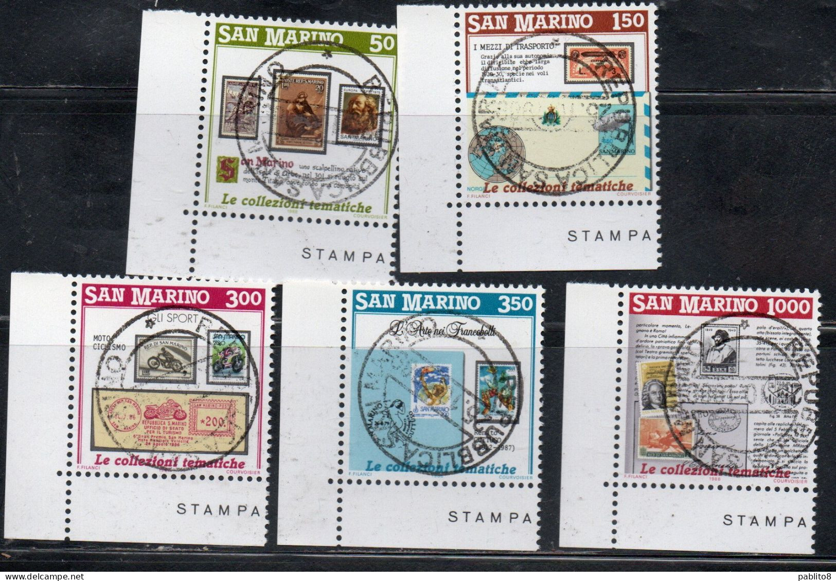 REPUBBLICA DI SAN MARINO 1988 INVITO ALLA FILATELIA SERIE COMPLETA COMPLETE SET USATA USED OBLITERE' - Used Stamps