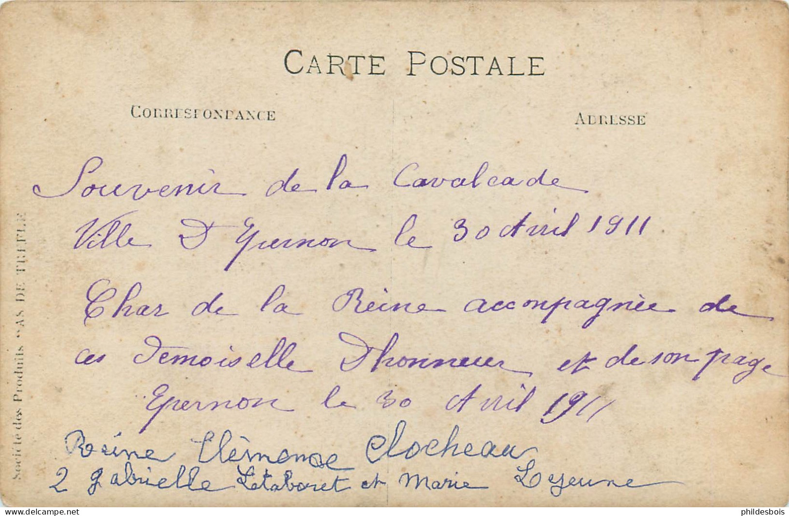 EURE ET LOIR  EPERNON (carte Photo)  Souvenir De La Cavalcade 1911 ( Char De La Reine ) - Epernon
