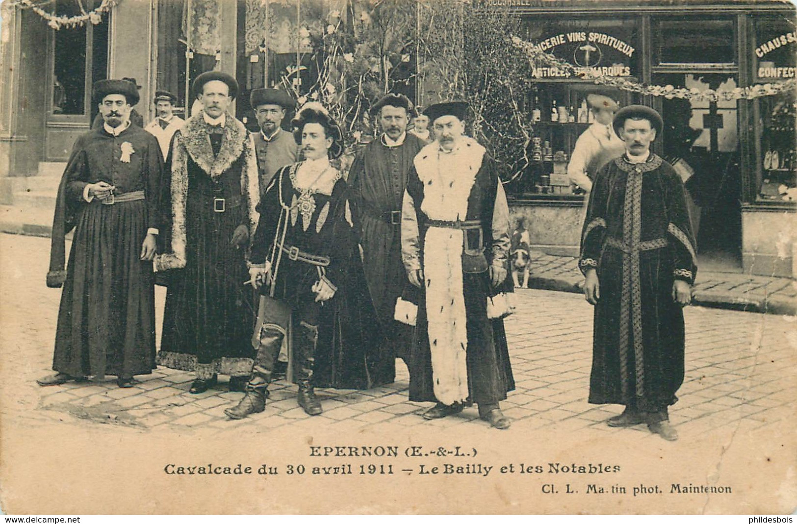EURE ET LOIR  EPERNON  Cavalcade 30 Avril 1911 Le Bailly Et Les Notables - Epernon