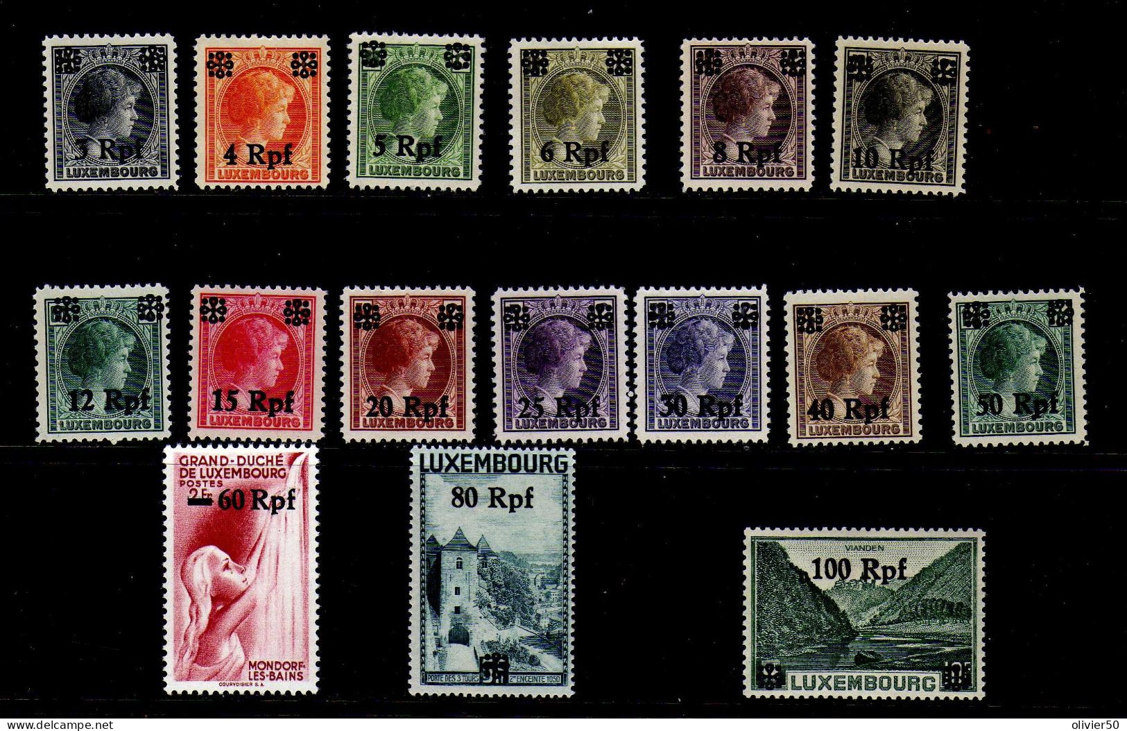 Luxembourg - (1940)-   Timbres  Surcharges -  Neufs* - MLH - Occupazione