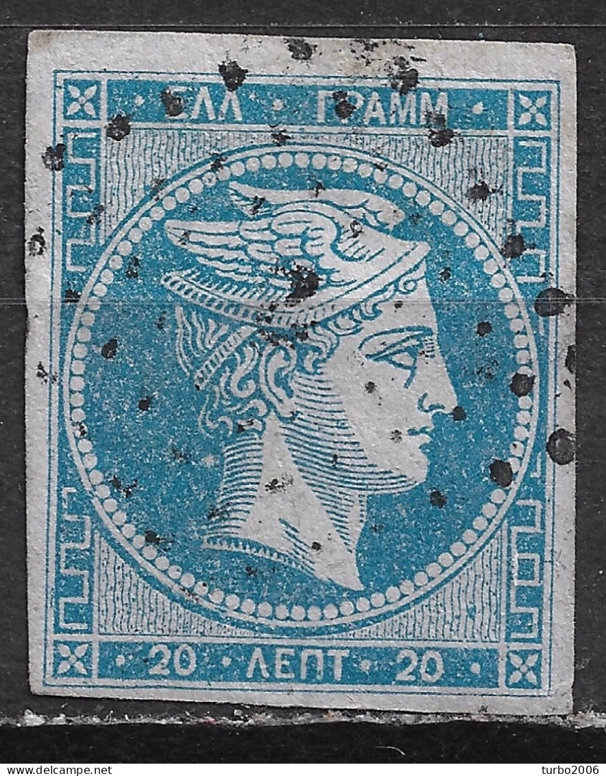 Plateflaw 20 F 3 On GREECE 1862-67 Large Hermes Head Consecutive Athens Prints 20 L Chalky Blue Vl. 32 E / H 19 H Pos132 - Variétés Et Curiosités